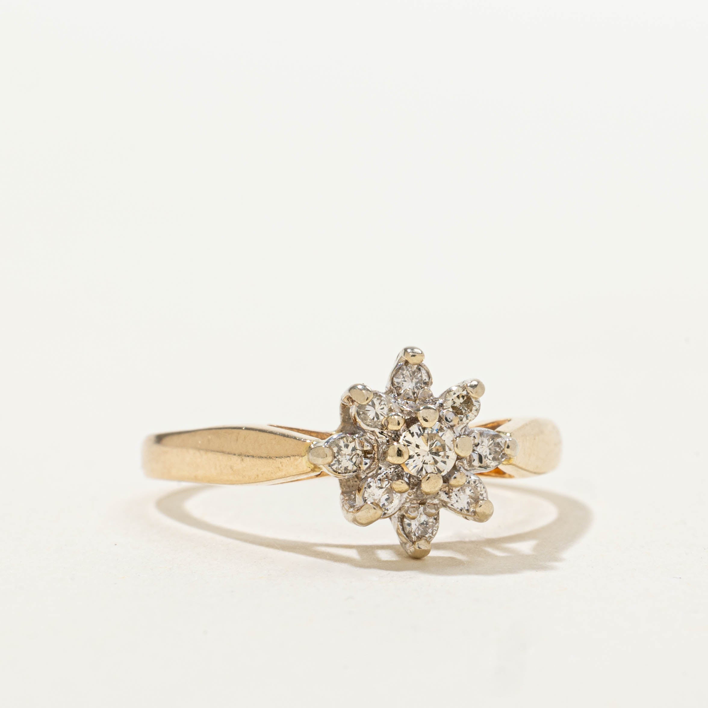14k Diamond Petal Cluster Ring | 0.18ctw | SZ 6