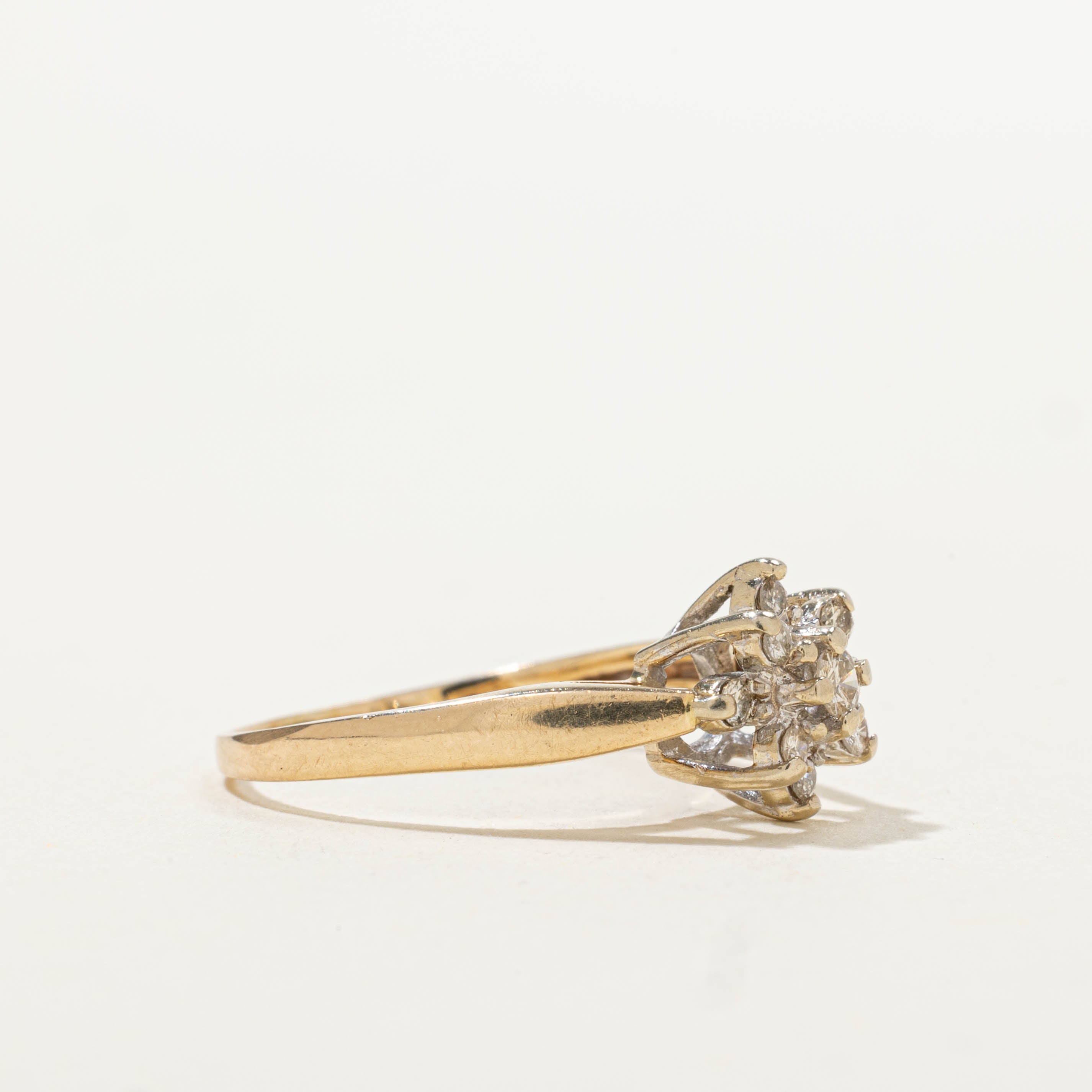 14k Diamond Petal Cluster Ring | 0.18ctw | SZ 6