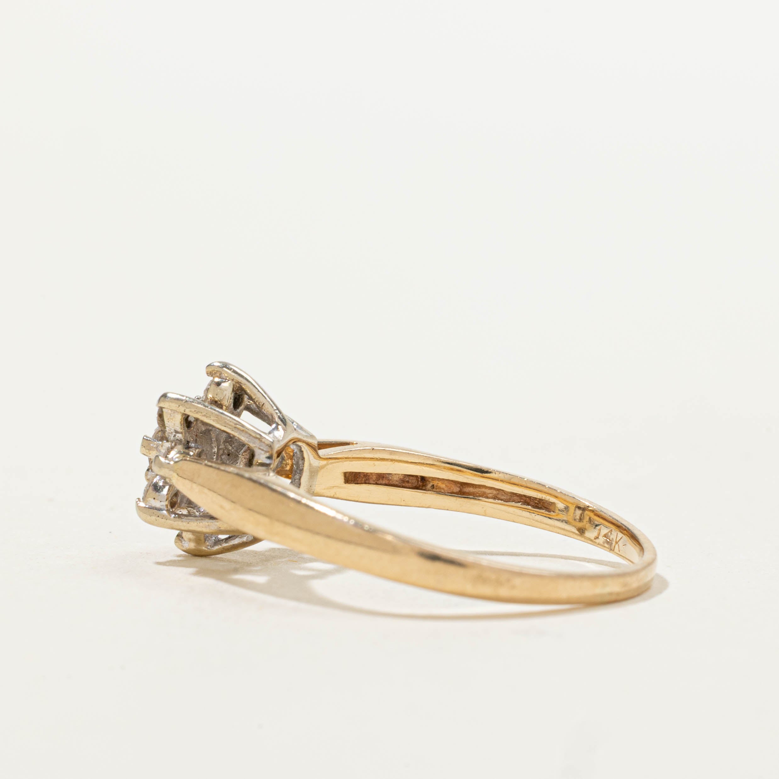 14k Diamond Petal Cluster Ring | 0.18ctw | SZ 6
