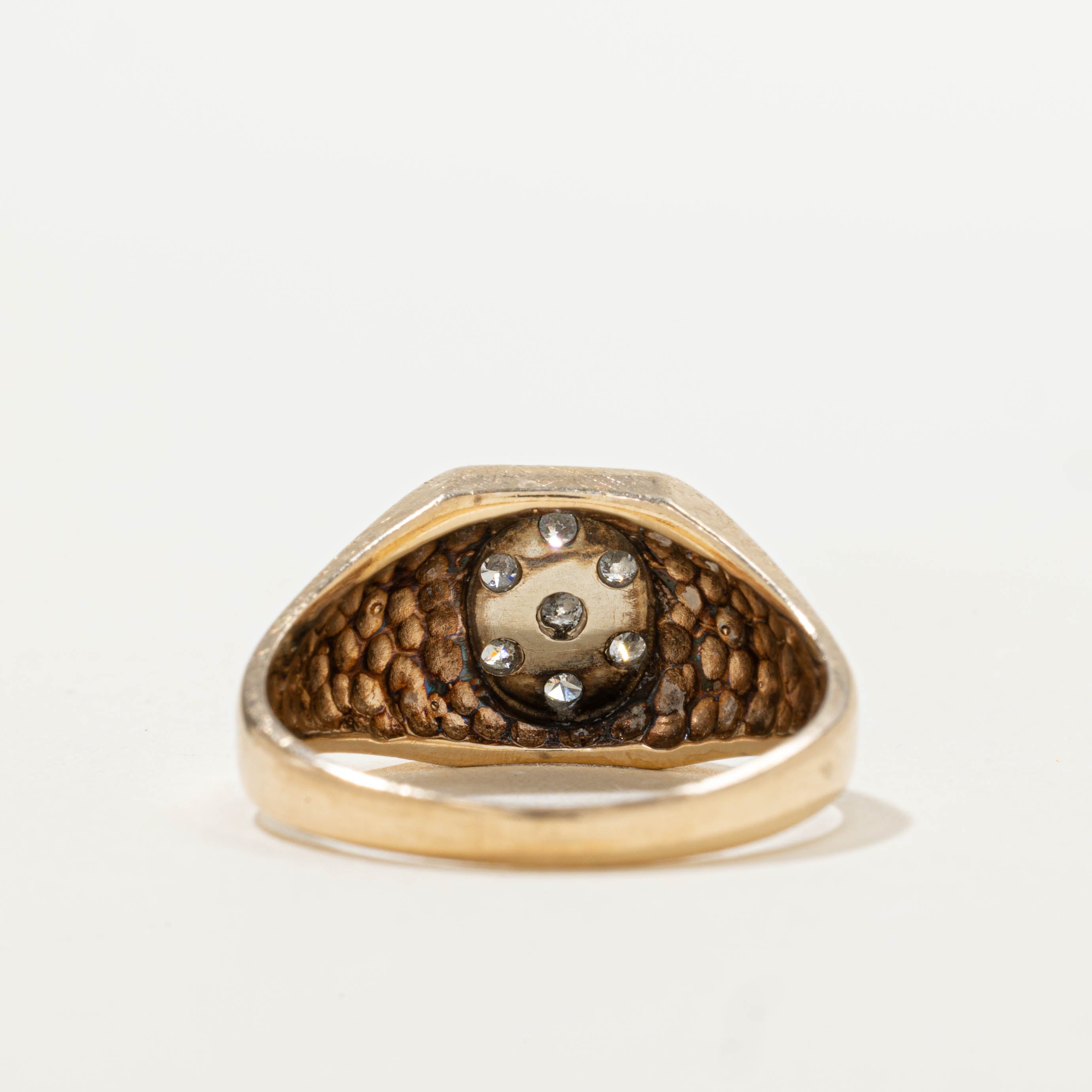 10k Diamond Cluster Signet Ring | 0.44ctw | SZ 8.75
