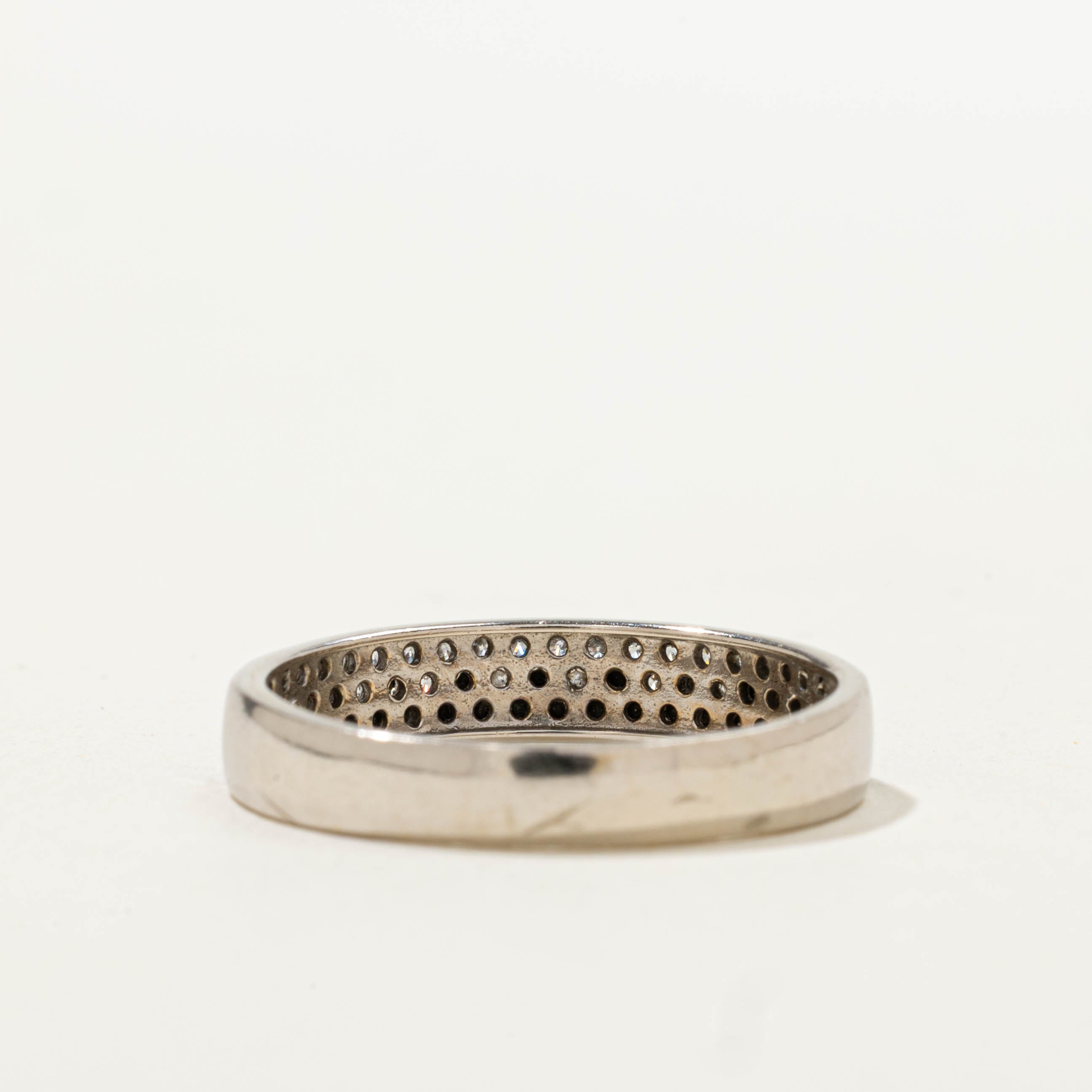 14k Pave Set Black & White Diamond Band | 0.30ctw | SZ 7.75