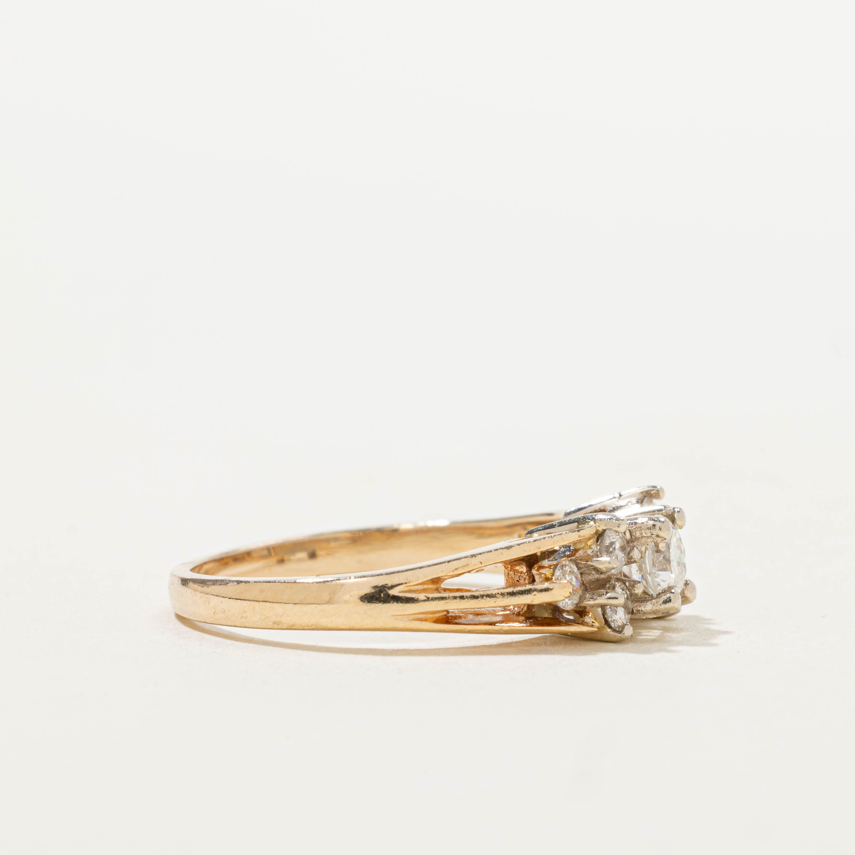 14k Diamond Split Shank Cathedral Ring | 0.51ctw | SZ 6.25