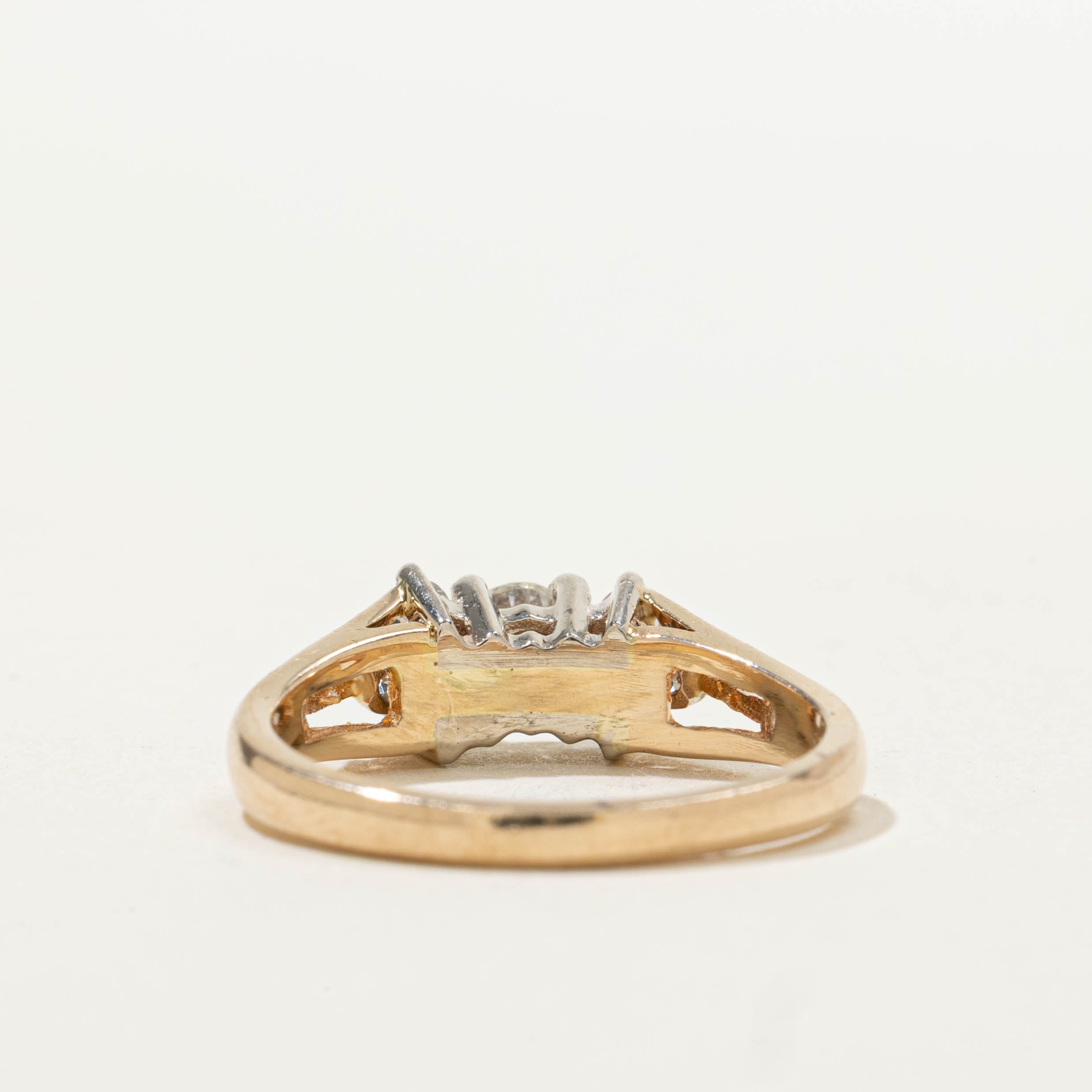 14k Diamond Split Shank Cathedral Ring | 0.51ctw | SZ 6.25