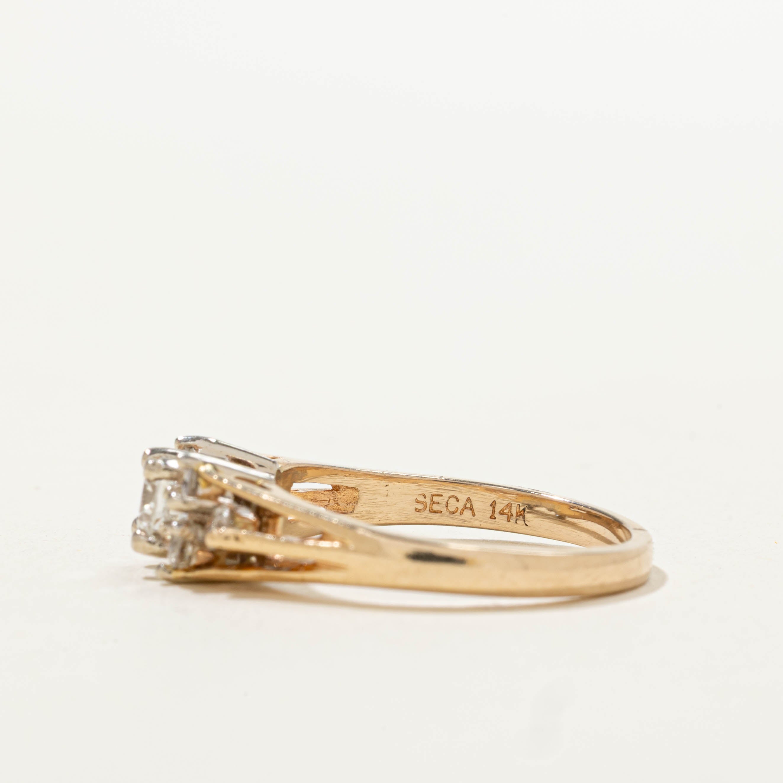 14k Diamond Split Shank Cathedral Ring | 0.51ctw | SZ 6.25