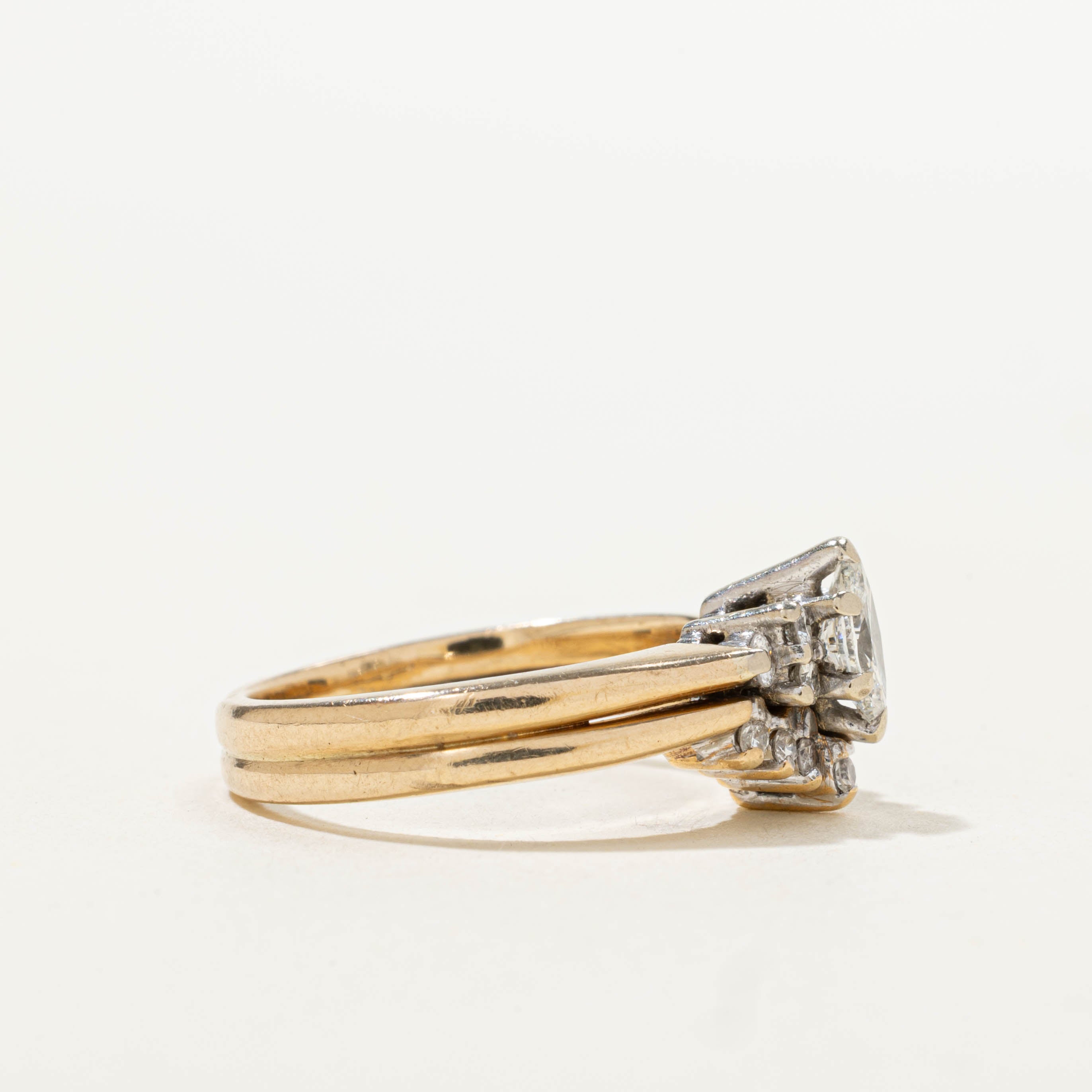 14k Diamond Cluster & Fused Contour Ring | 0.49ctw | SZ 4.75