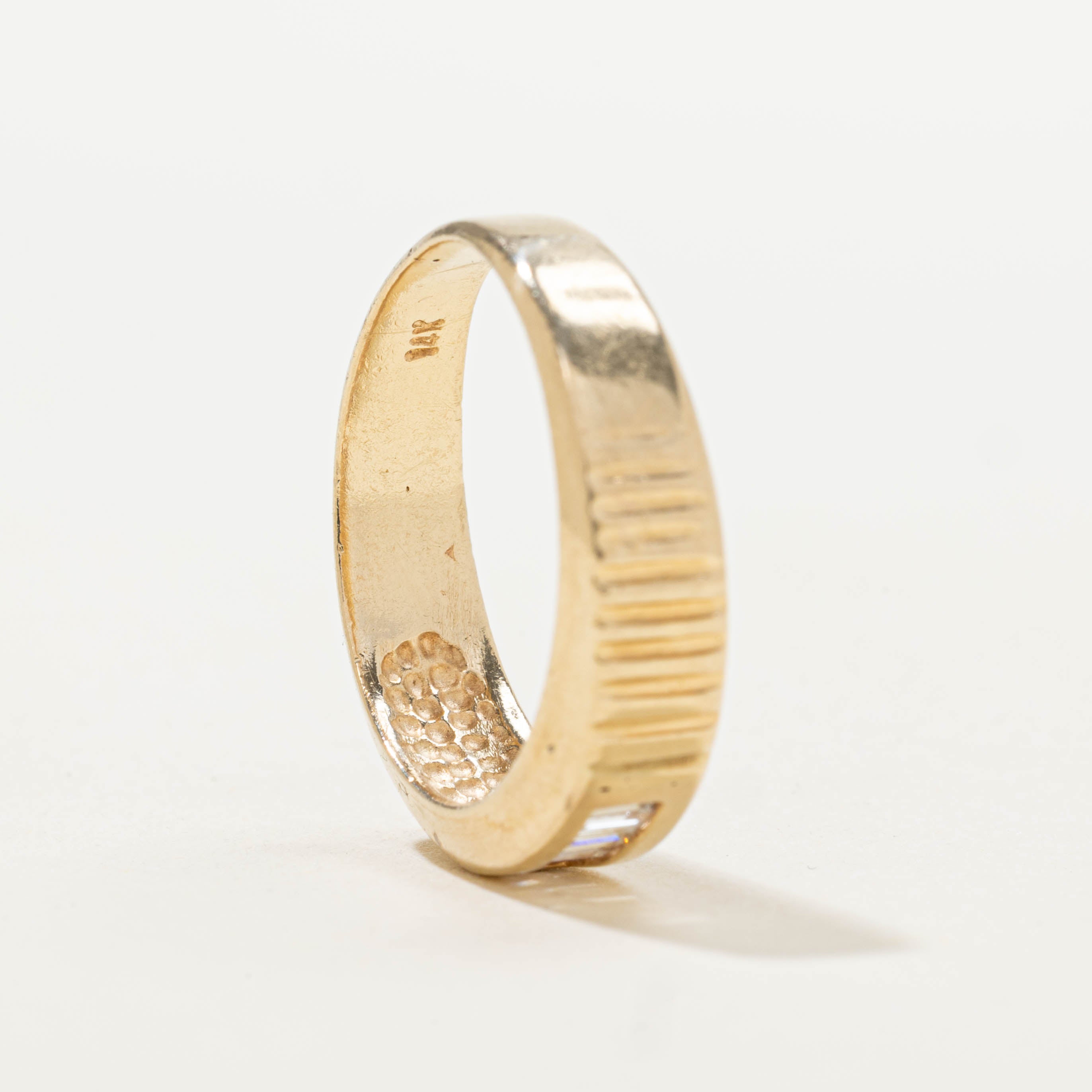14k Channel Set Diamond Fluted Ring | 0.30ctw | SZ 6.75