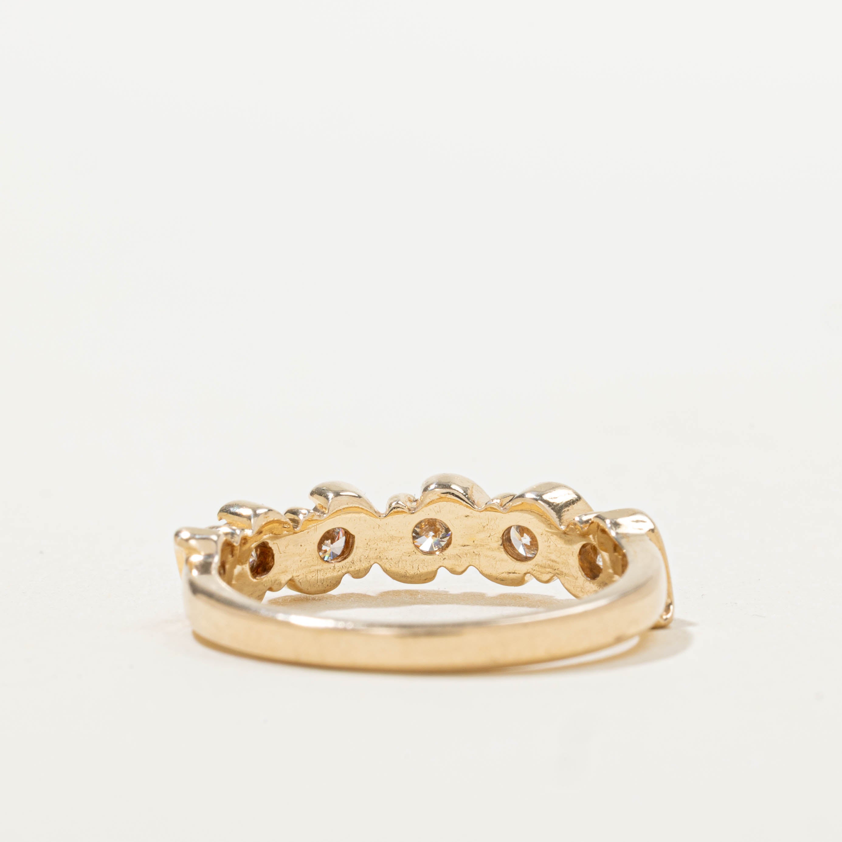 14k Five Stone Diamond Wavy Ring | 0.45ctw | SZ 6.5
