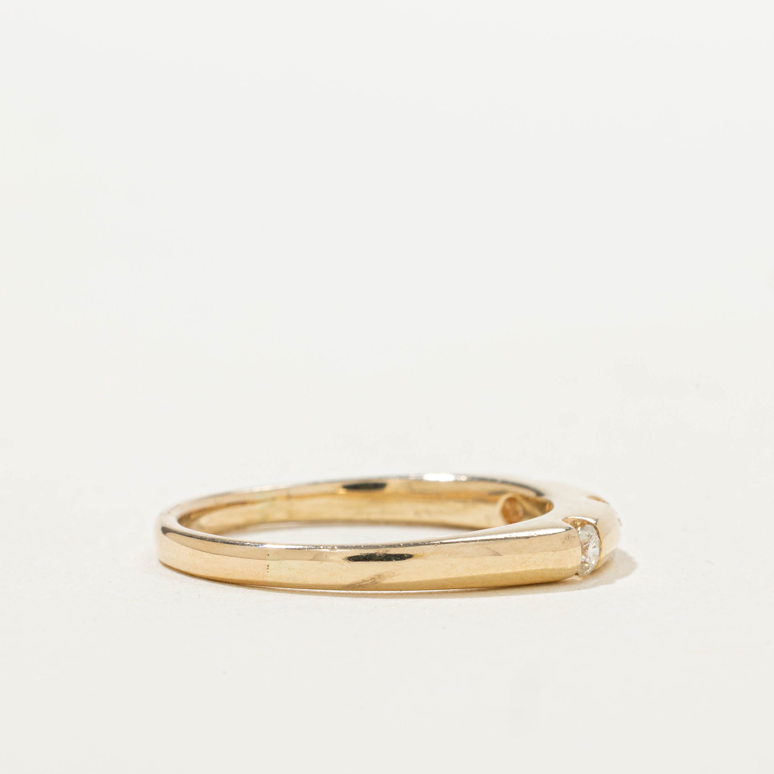14k Tension Set Three Stone Diamond Ring | 0.10ctw | SZ 8.25