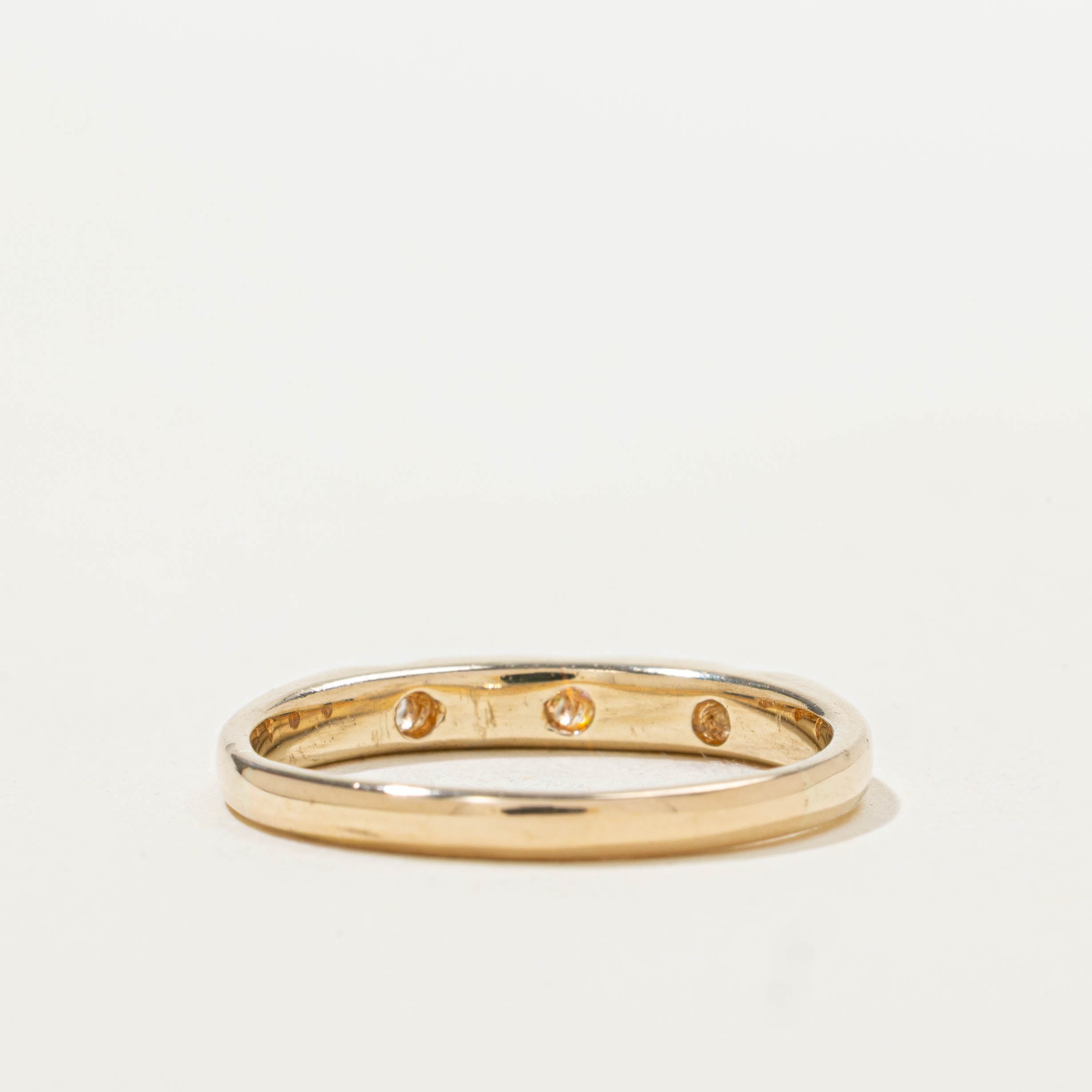 14k Tension Set Three Stone Diamond Ring | 0.10ctw | SZ 8.25