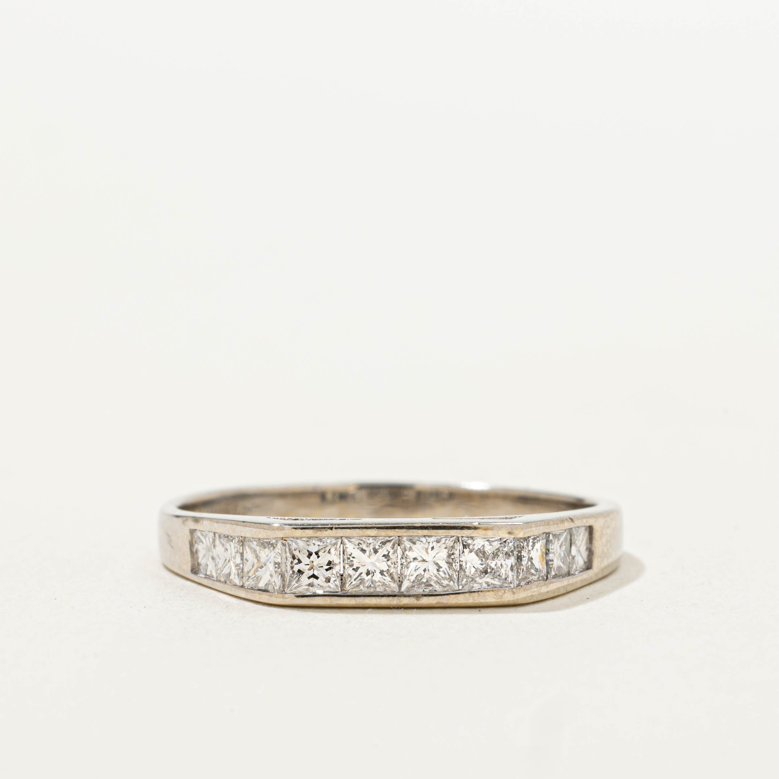 14k Channel Set Princess Cut Diamond Ring | 0.82ctw | SZ 7.75
