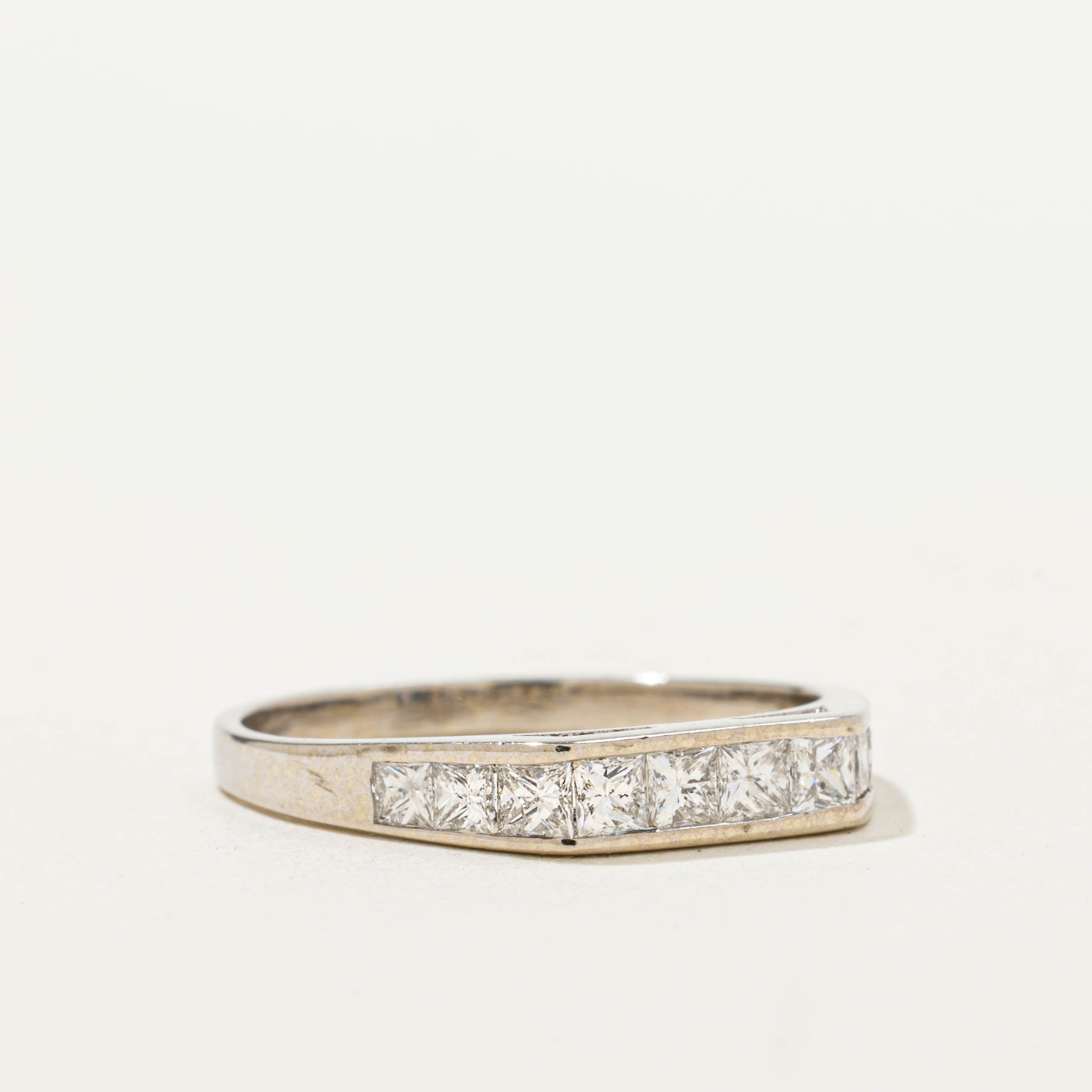 14k Channel Set Princess Cut Diamond Ring | 0.82ctw | SZ 7.75