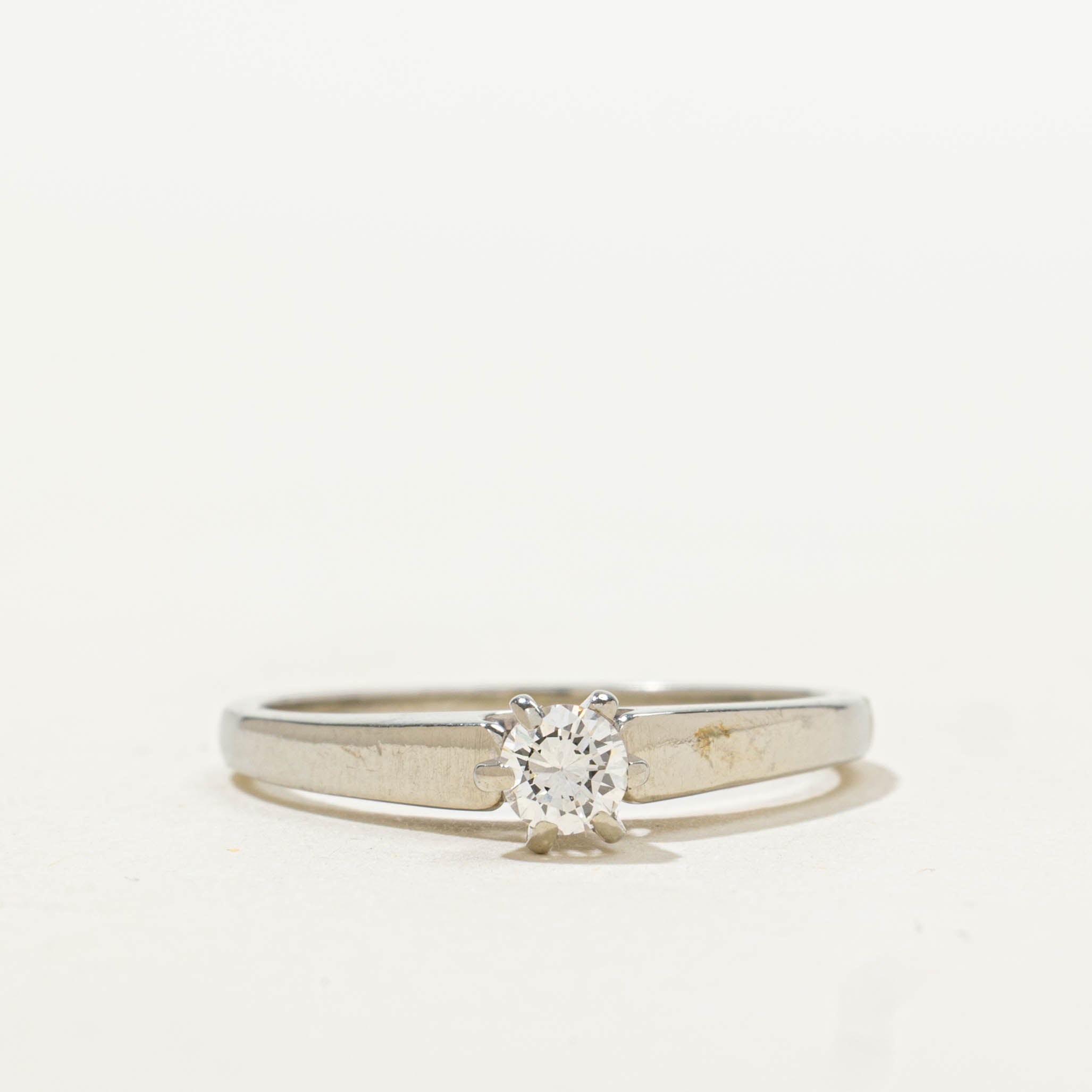 18k Six Prong Solitaire Diamond Ring | 0.16ctw | SZ 6