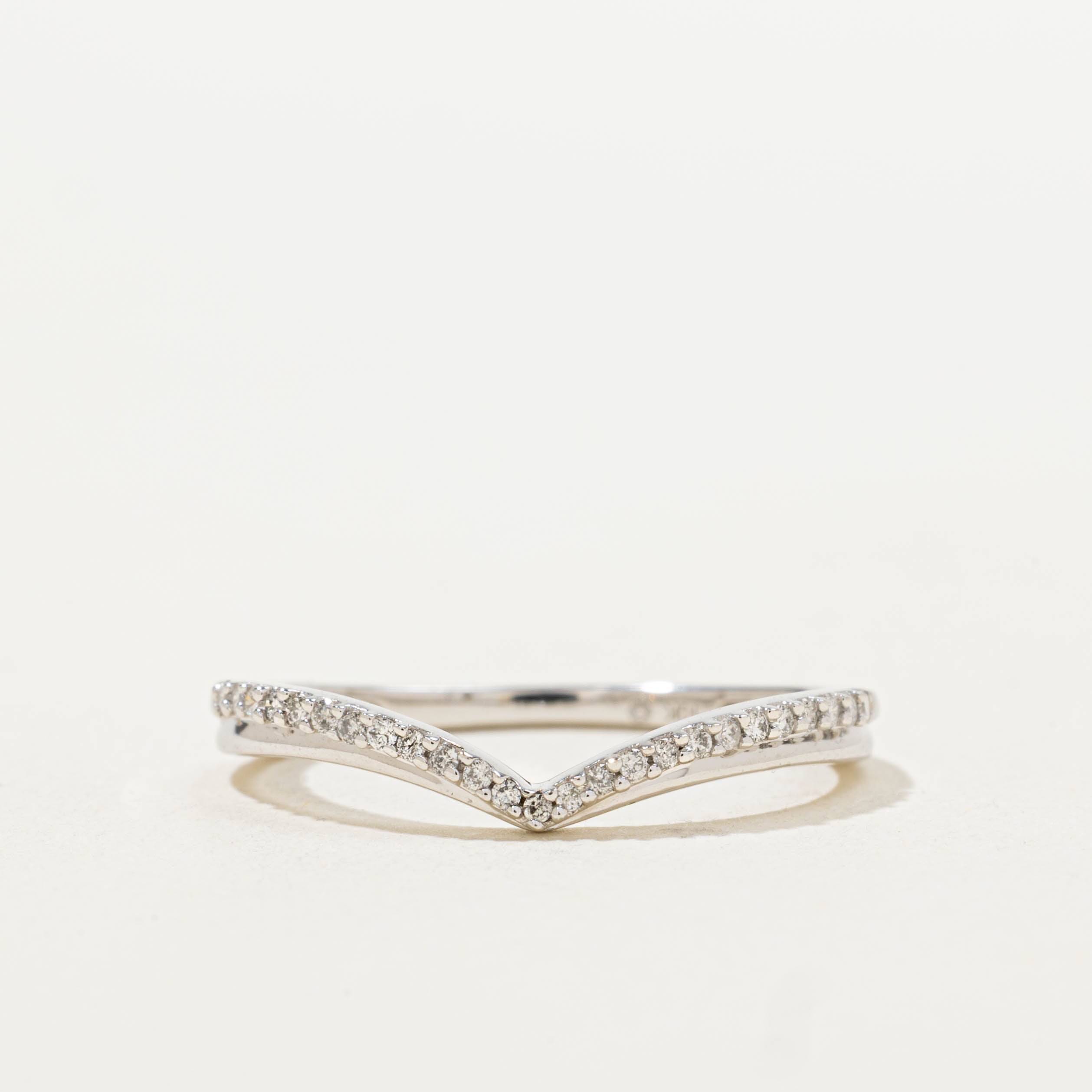 10k Semi Eternity Diamond Chevron Ring | 0.10ctw | SZ 7