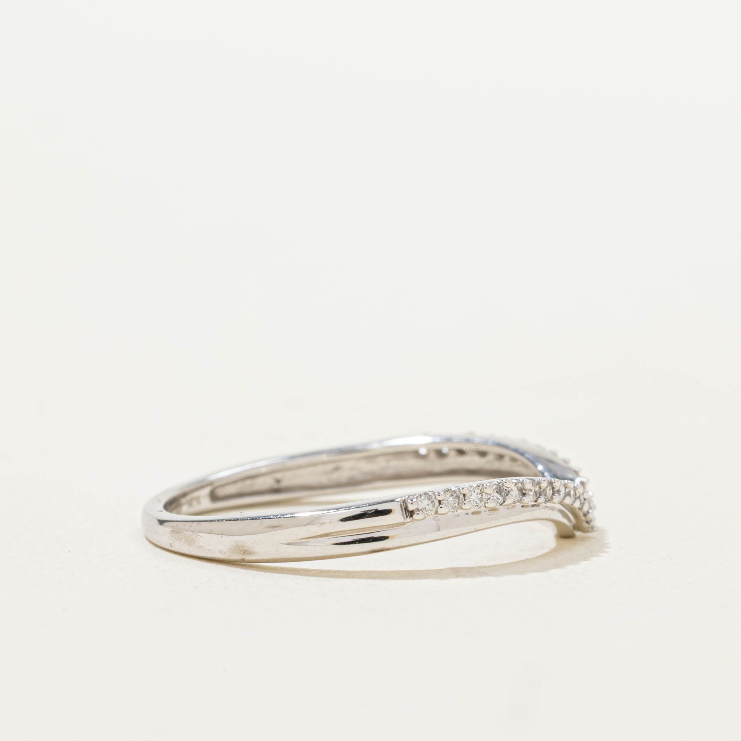 10k Semi Eternity Diamond Chevron Ring | 0.10ctw | SZ 7