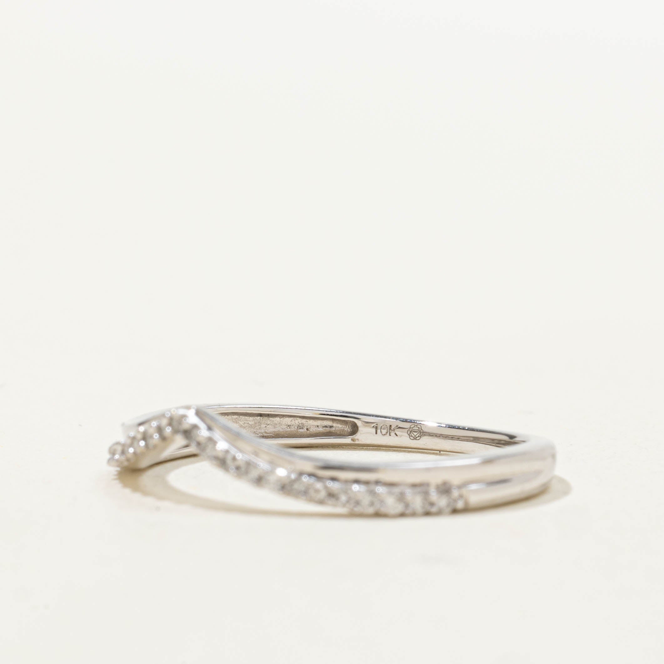10k Semi Eternity Diamond Chevron Ring | 0.10ctw | SZ 7