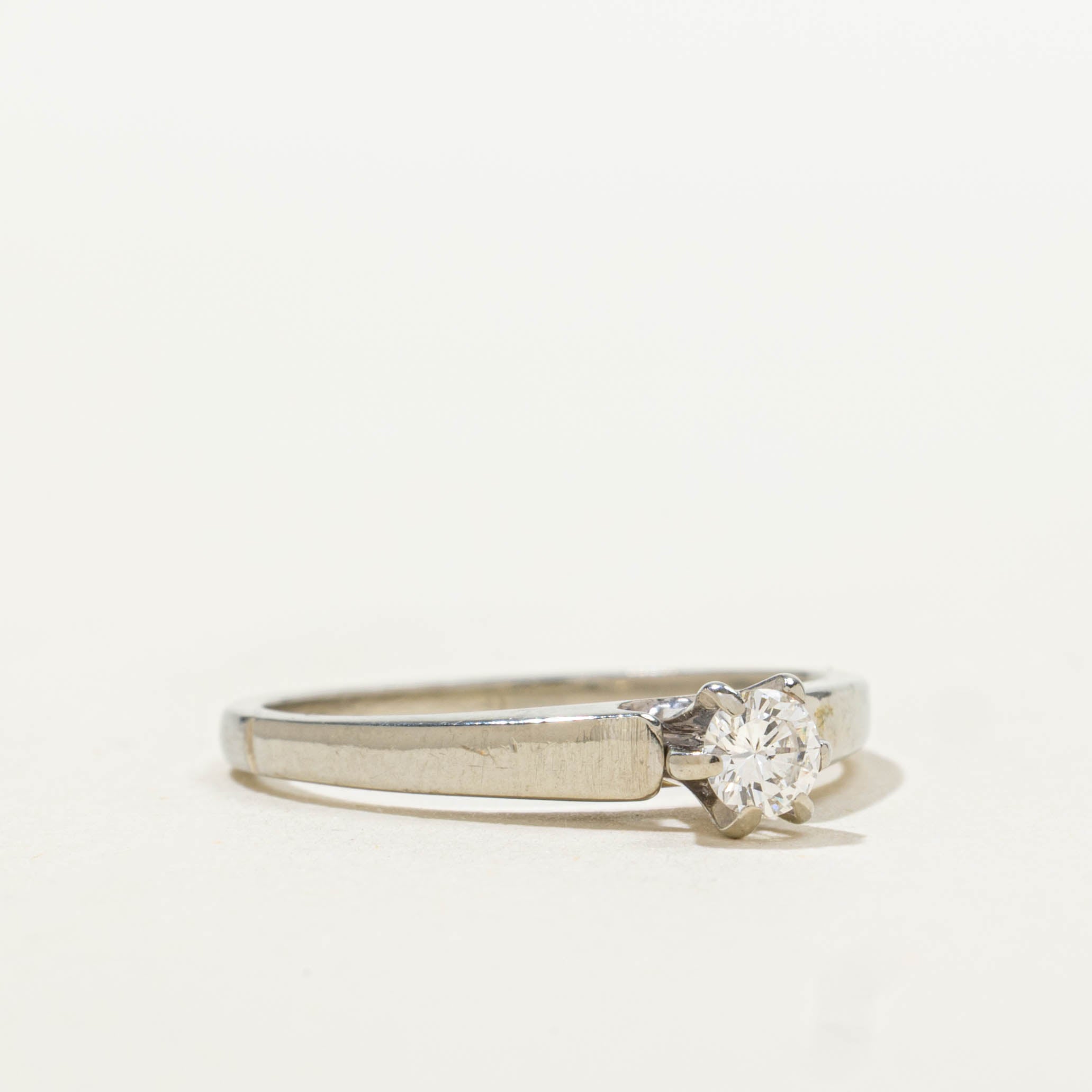 18k Six Prong Solitaire Diamond Ring | 0.16ctw | SZ 6