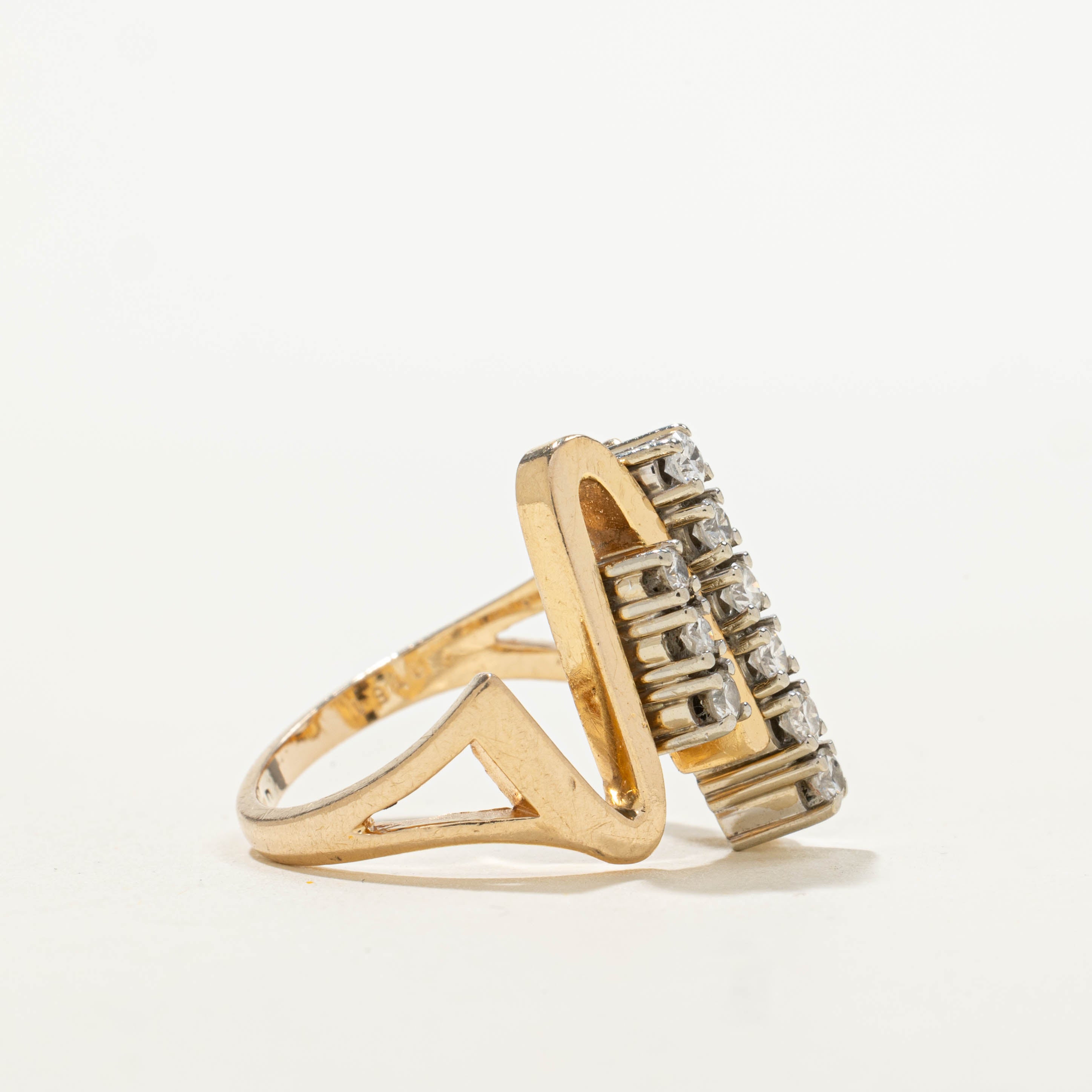 14k Diamond Abstract Squiggle Ring | 0.44ctw | SZ 6.5