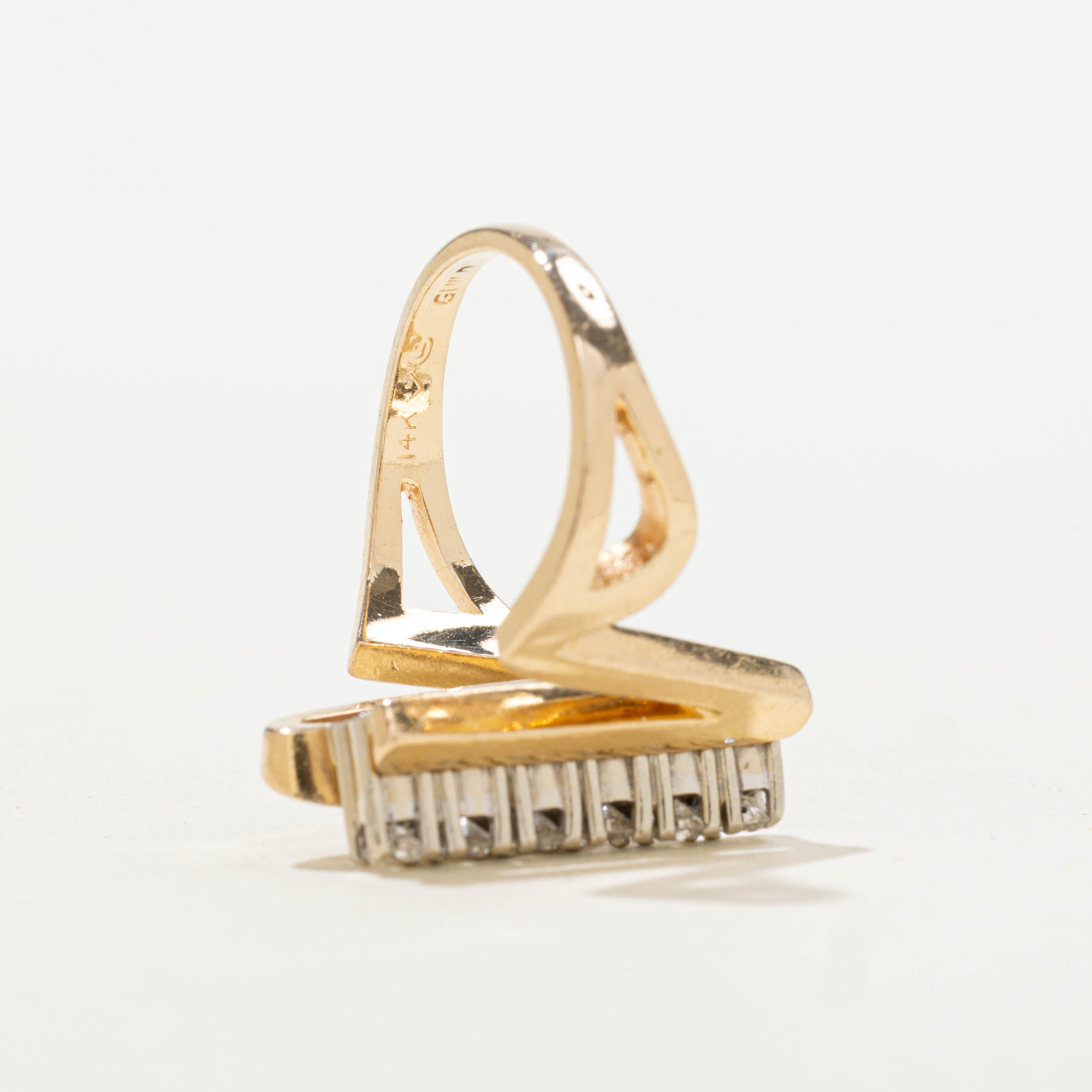 14k Diamond Abstract Squiggle Ring | 0.44ctw | SZ 6.5