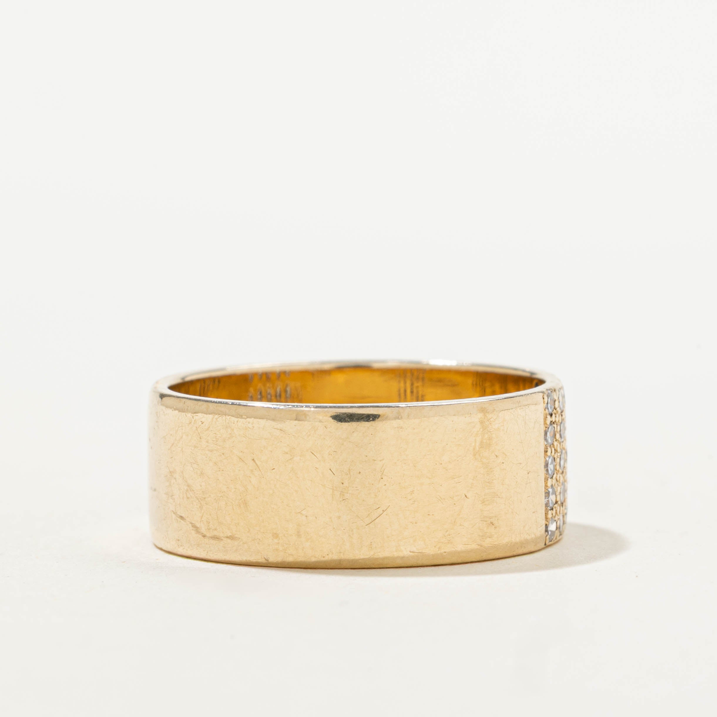 10k Pavé Set Diamond Grid Band | 0.50ctw | 8.40mm | SZ 10