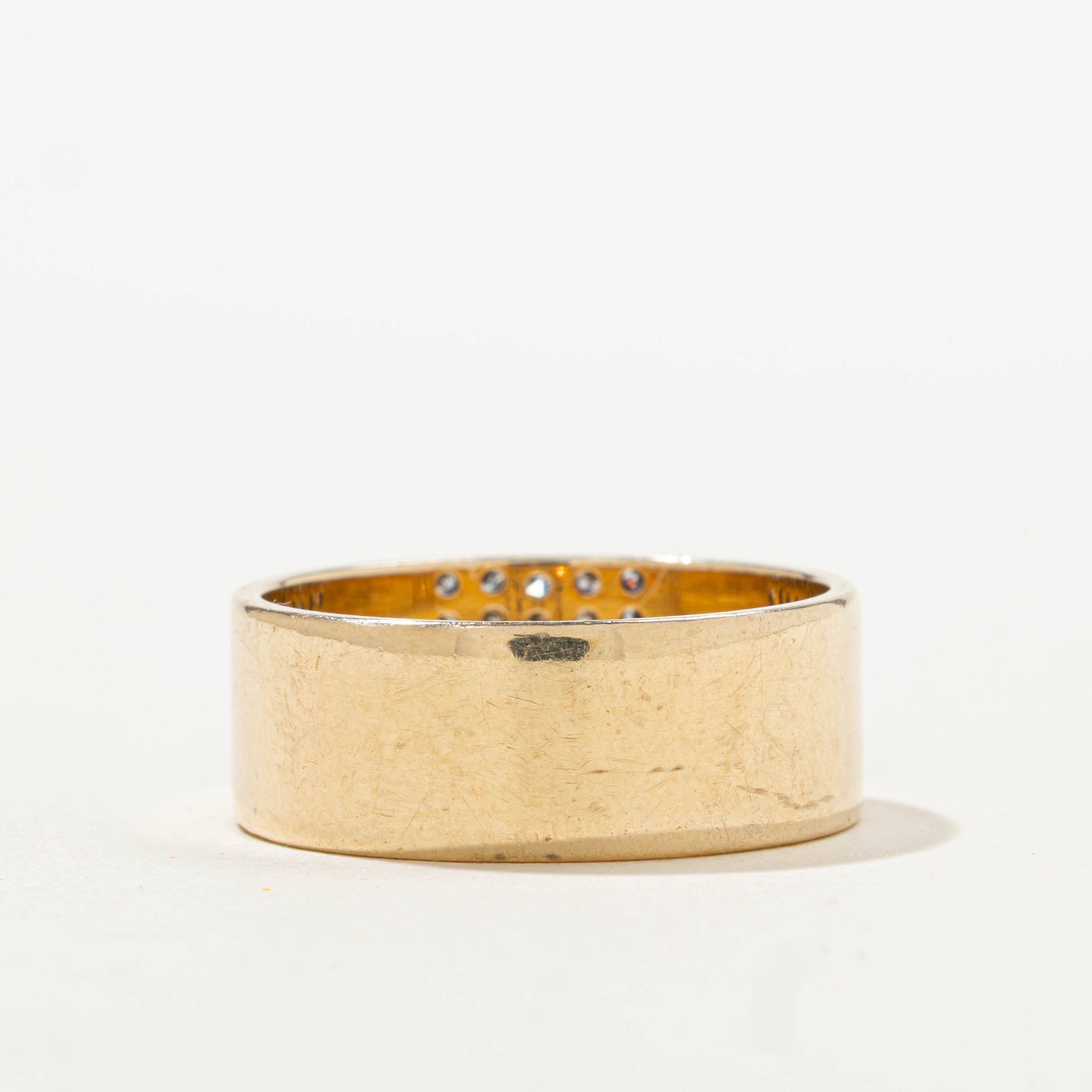 10k Pavé Set Diamond Grid Band | 0.50ctw | 8.40mm | SZ 10