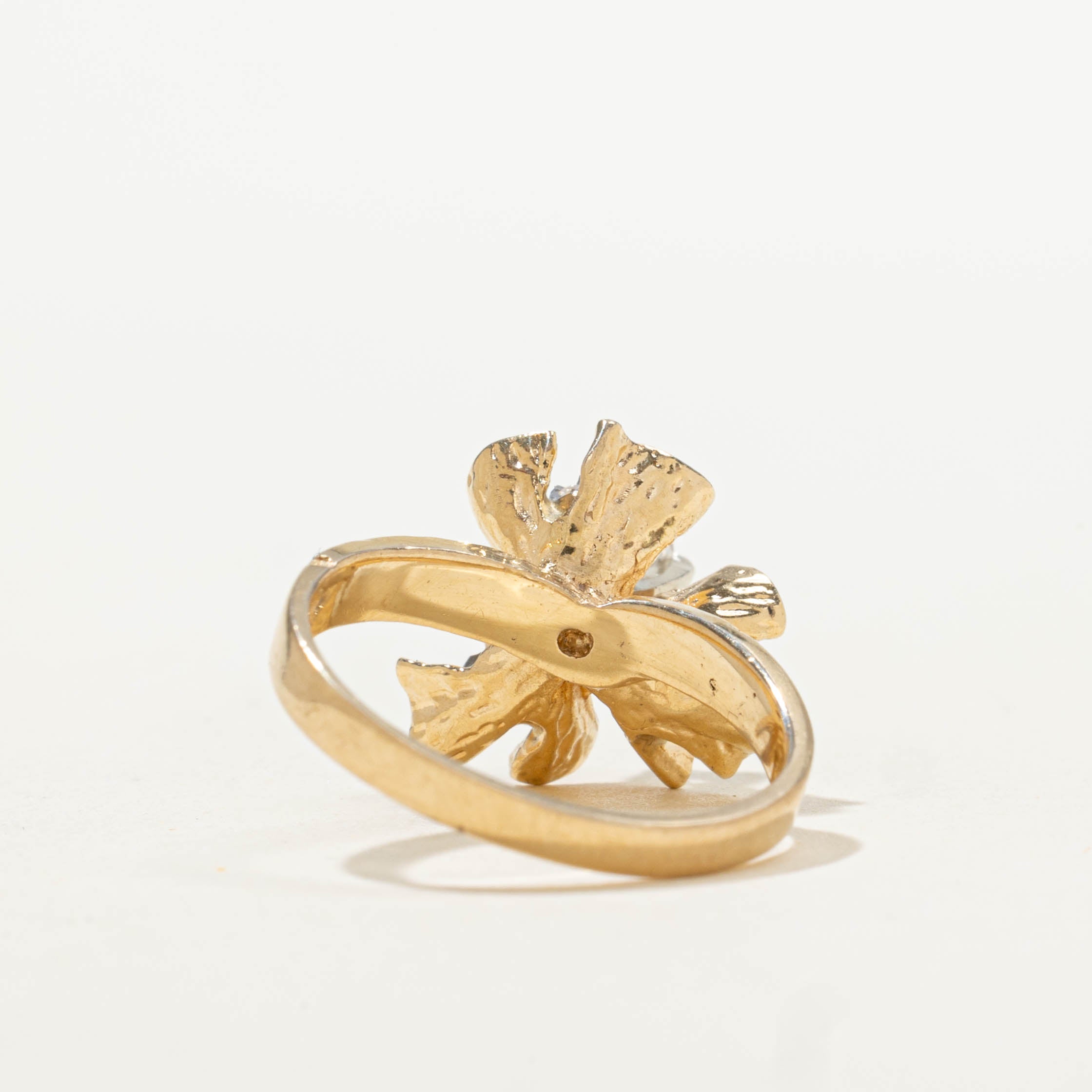 14k Scattered Diamond Flower Cocktail Ring | 0.25ctw | SZ 4.25