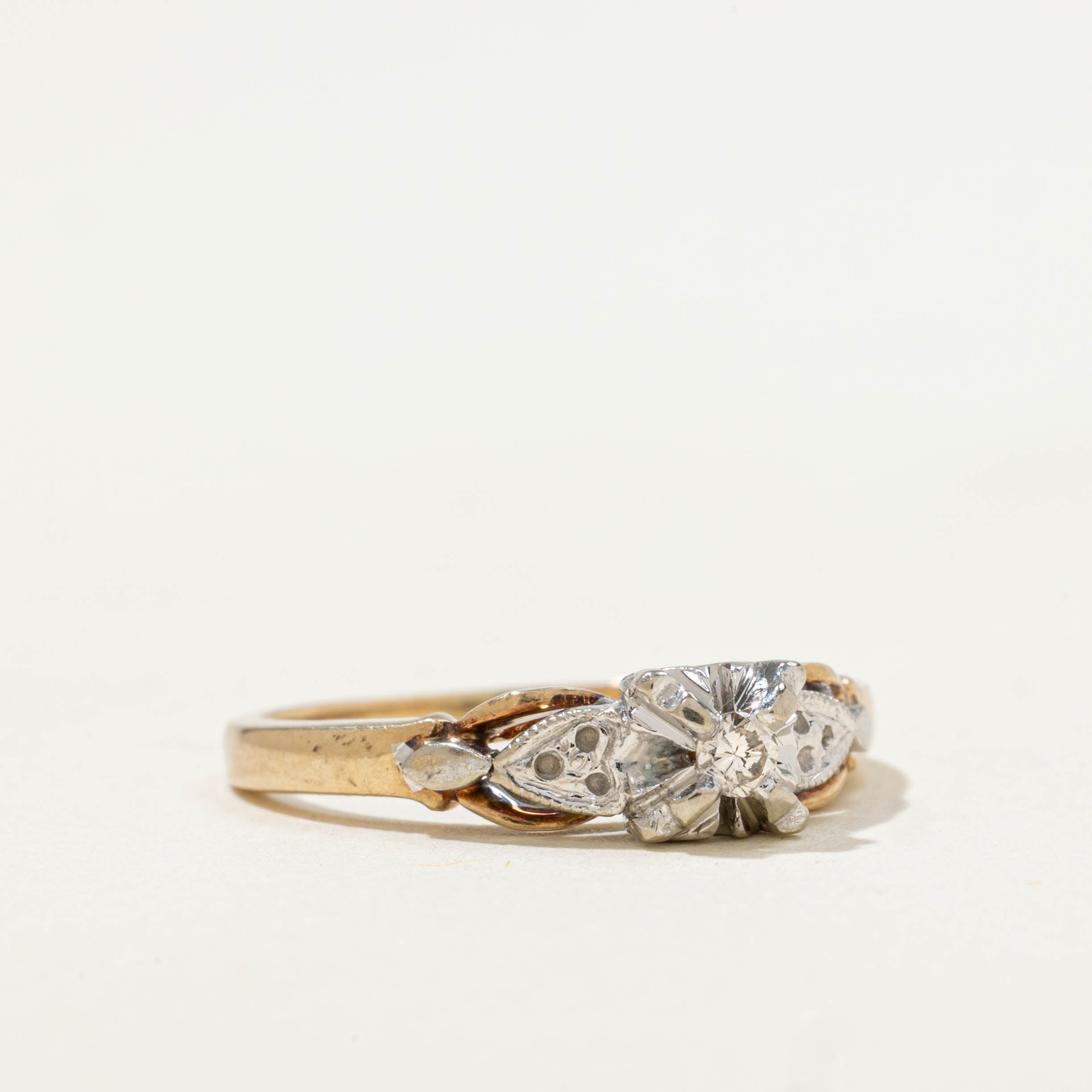 10k Two Tone Illusion Set Diamond Ring | 0.05ctw | SZ 4.5