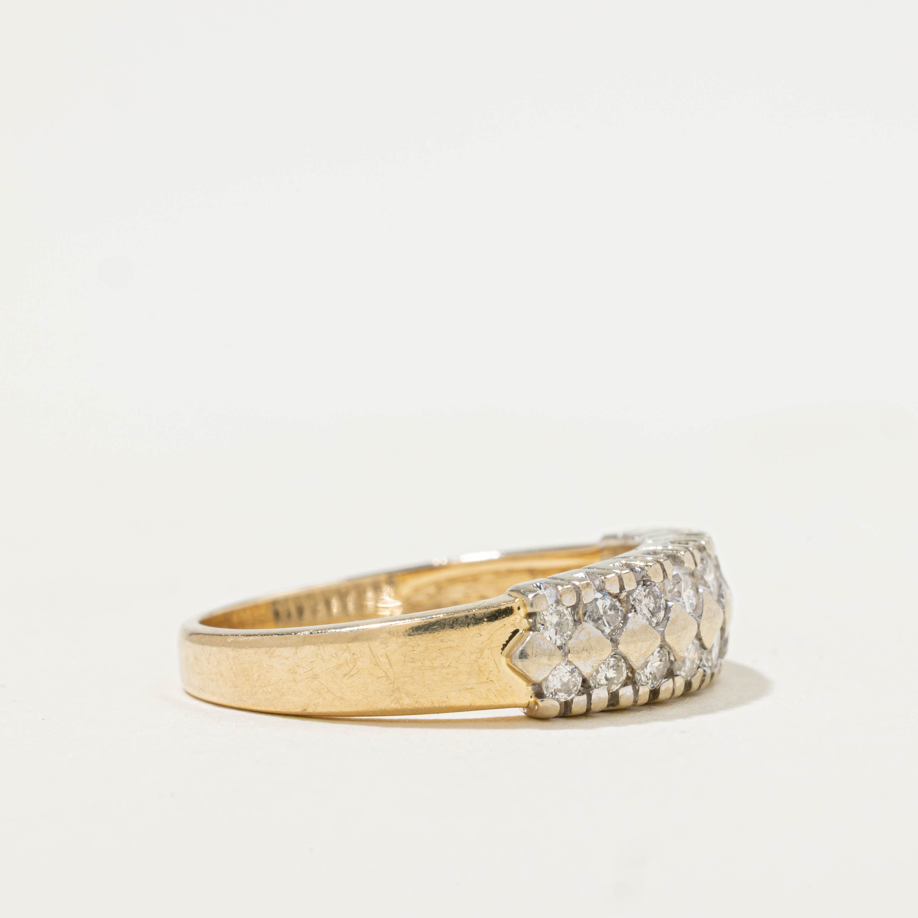 14k Multi Row Diamond Dome Ring | 0.54ctw | SZ 6.5