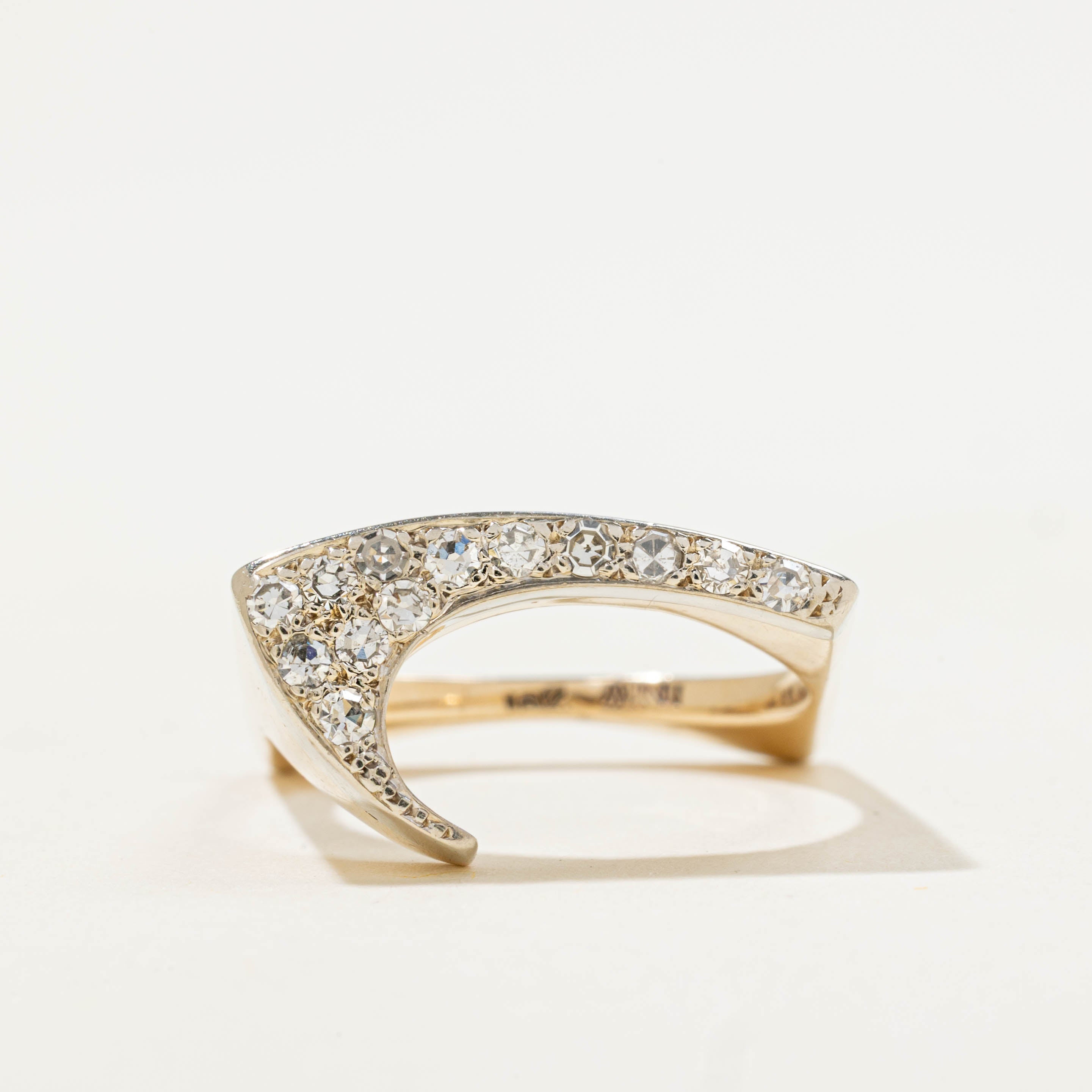 10k Diamond Waterfall Slash Ring | 0.29ctw | SZ 7