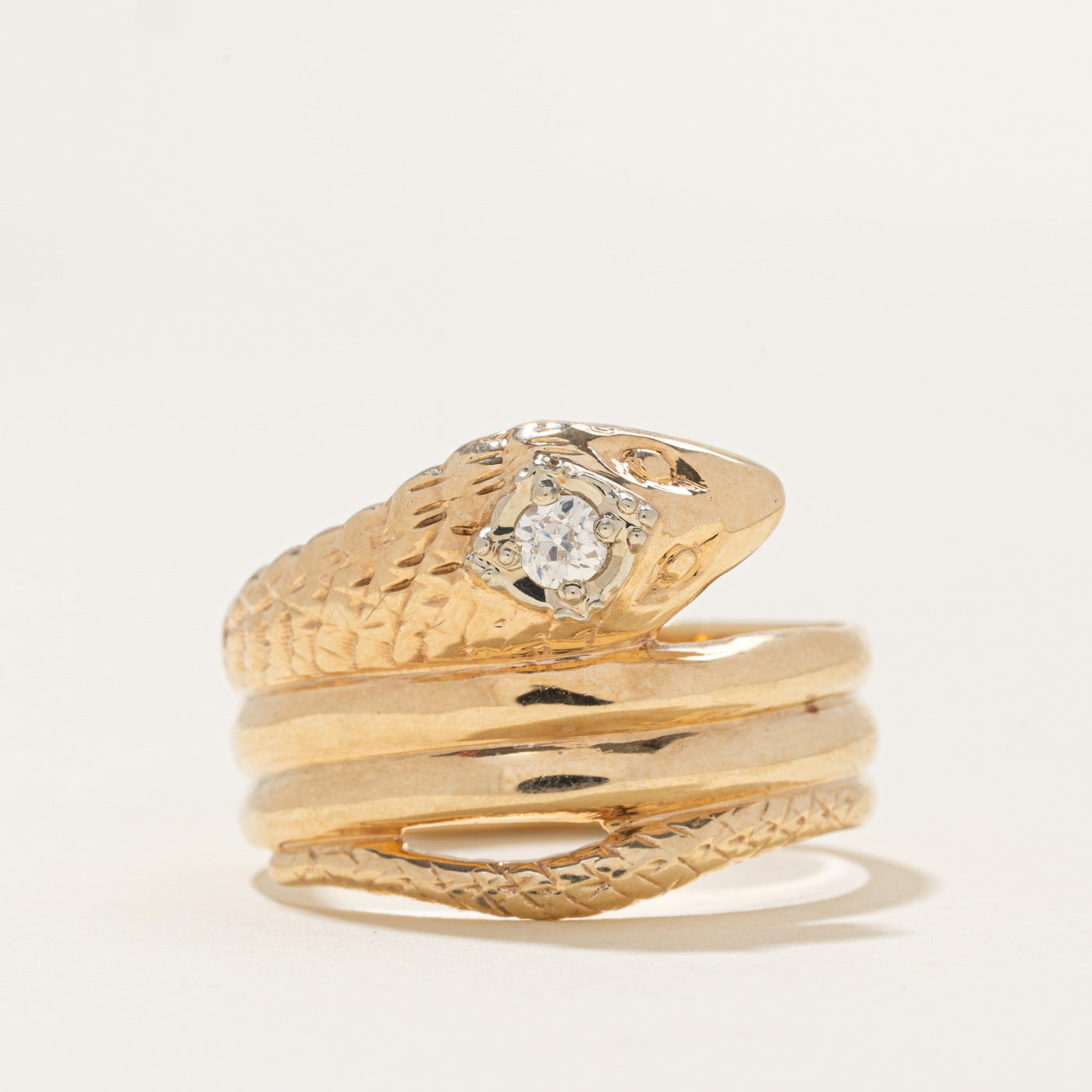 Diamond Textured Snake Ring | 0.16ct | SZ 13.0 |