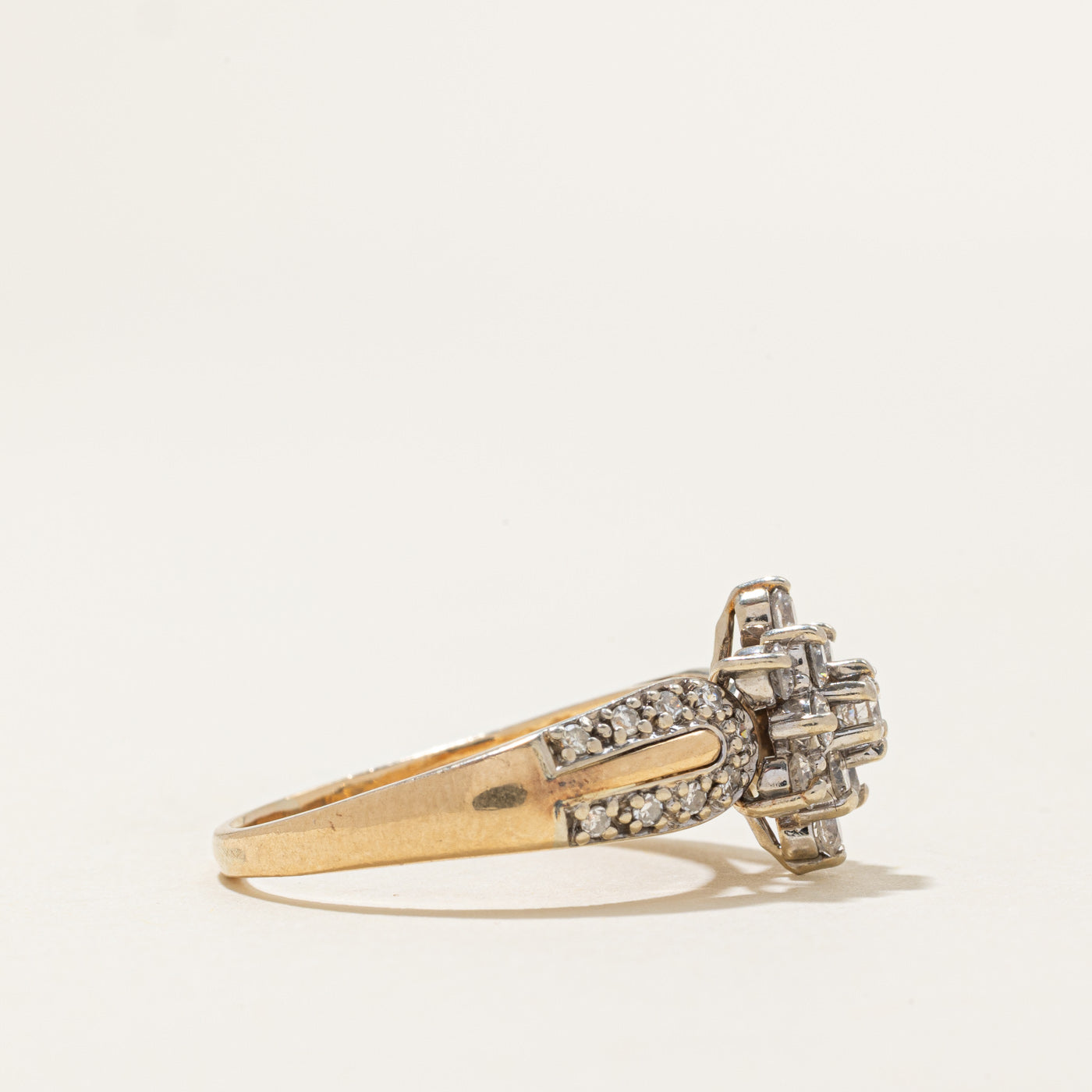 Diamond Petal Cluster Floral Ring | 0.6ctw | SZ 7.25 |