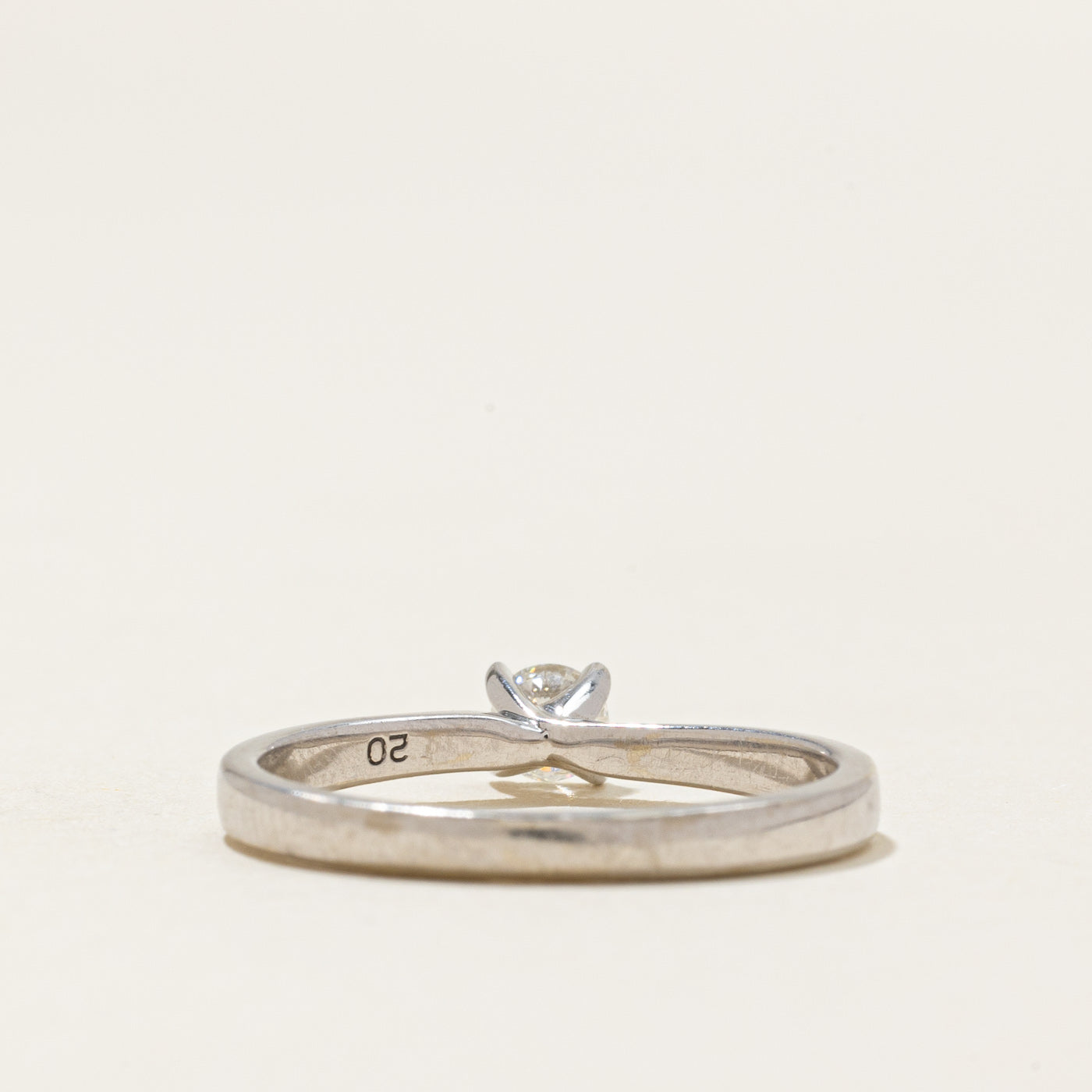 White Gold Solitaire Diamond Ring | 0.18ct | SZ 6.75 |