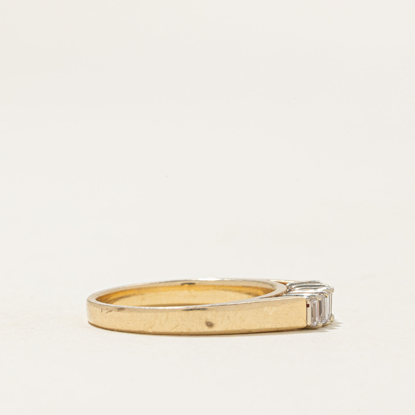 Bague en diamants taille baguette six pierres | 0,15 ct au total | Taille 4,5 |