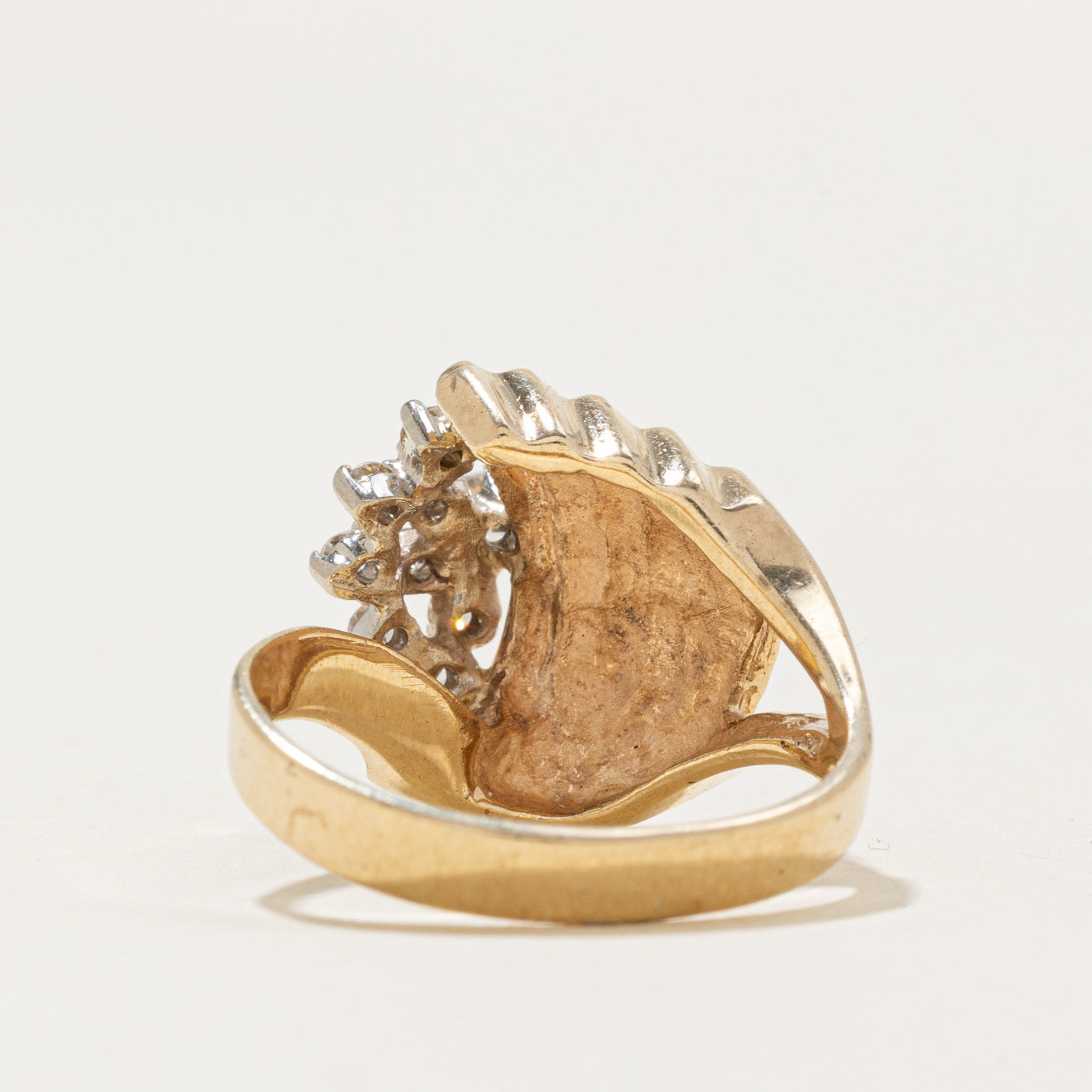 Diamond Cluster Grooved Cocktail Ring | 0.16ctw | SZ 5.5 |