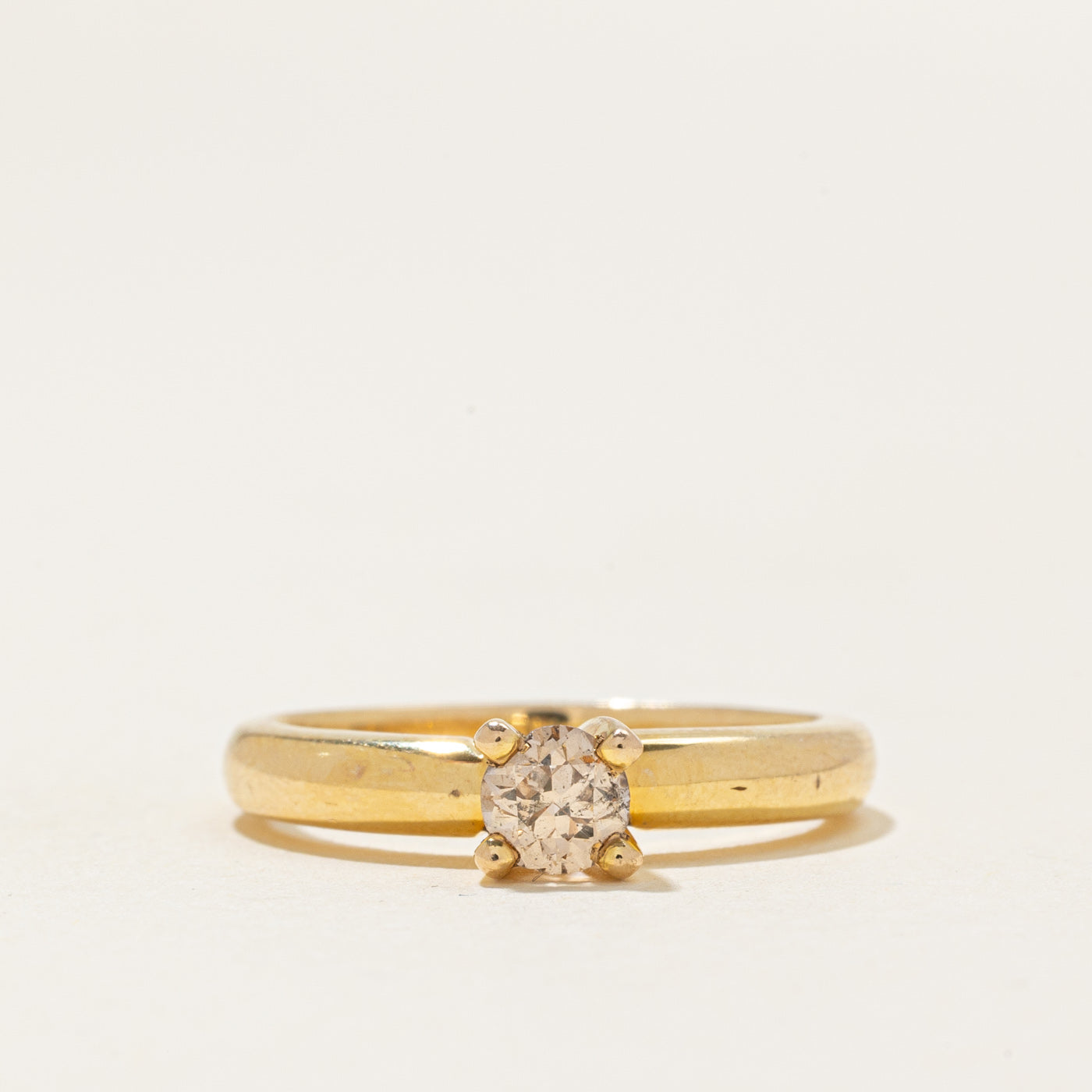 High Set Solitaire Champagne Diamond Ring | 0.29ct | SZ 5.75 |