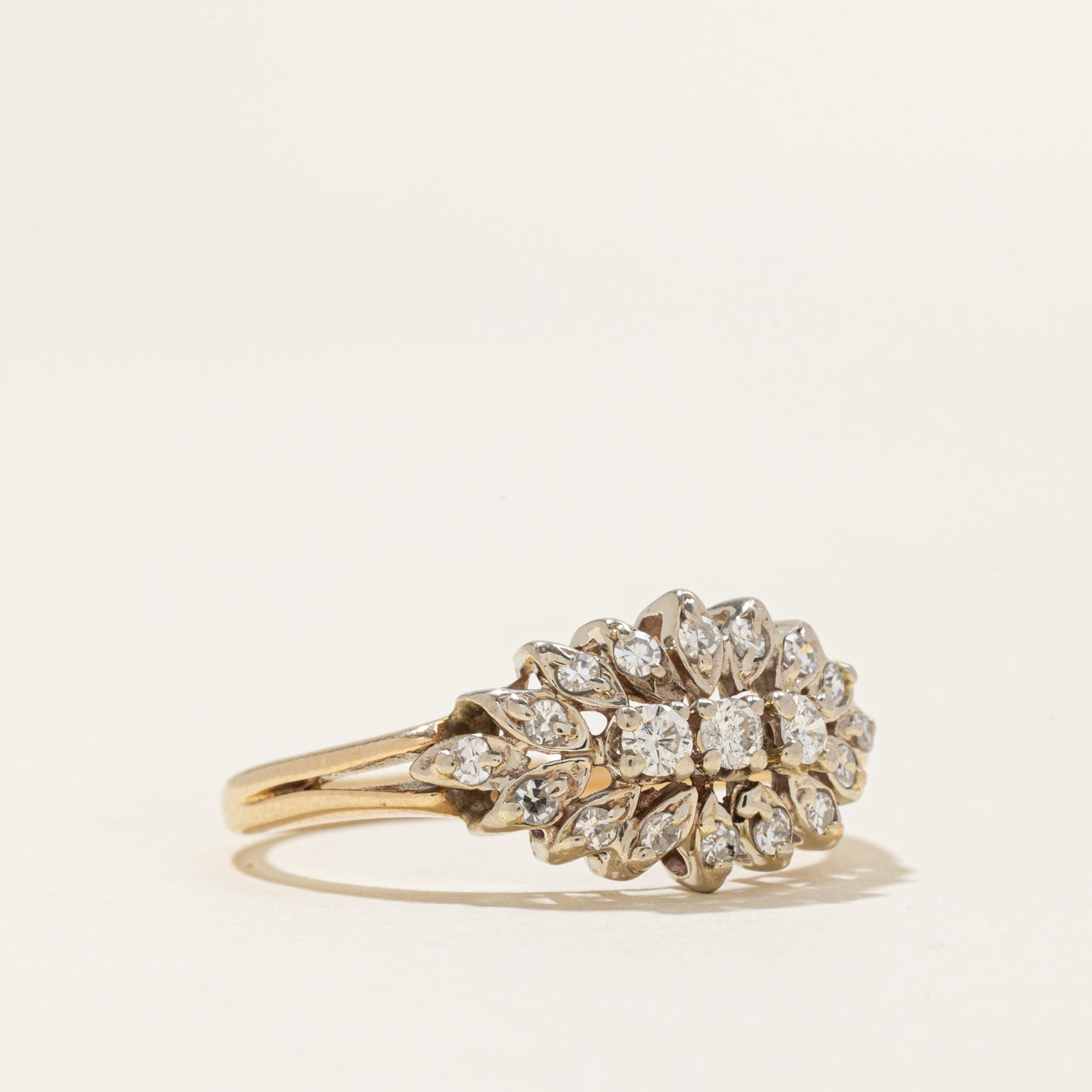 Diamond Cluster Openwork Ring | 0.34ctw | SZ 11.0 |