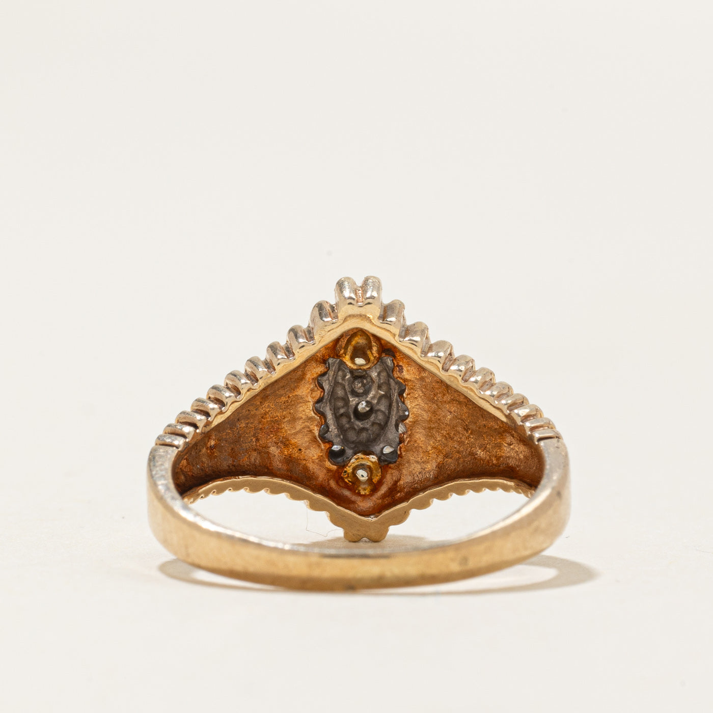 Diamond Marquise Cluster Fluted Tapered Ring | 0.08ctw | SZ 5.0 |