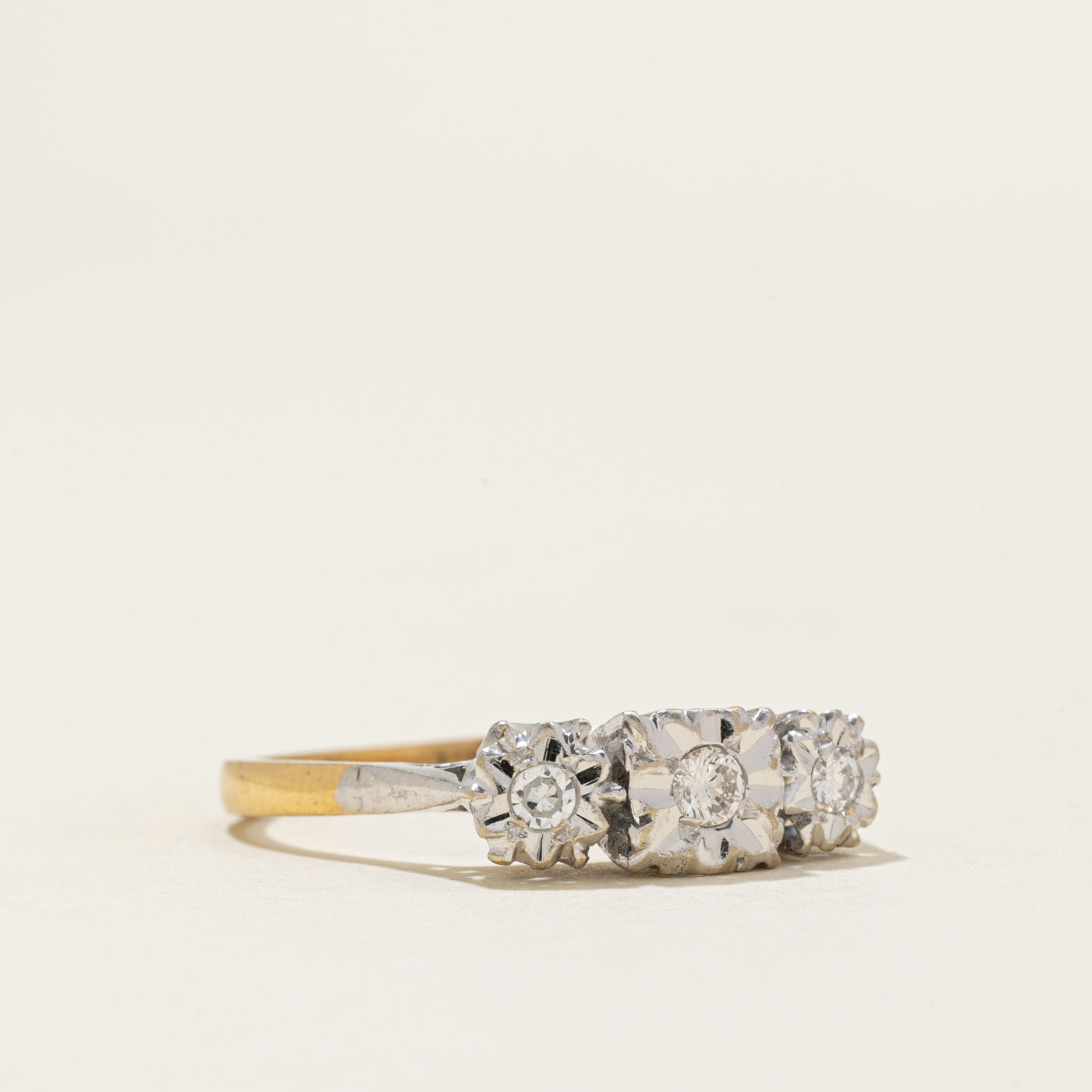 Three Stone Illusion Set Diamond Ring | 0.18ctw | SZ 9.5 |