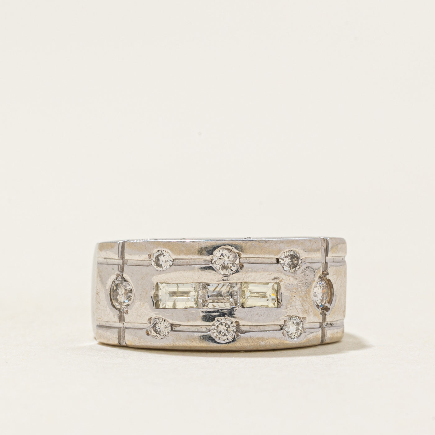 Mix Cut Diamond Geometric Band | 0.24ctw | SZ 2.75 |