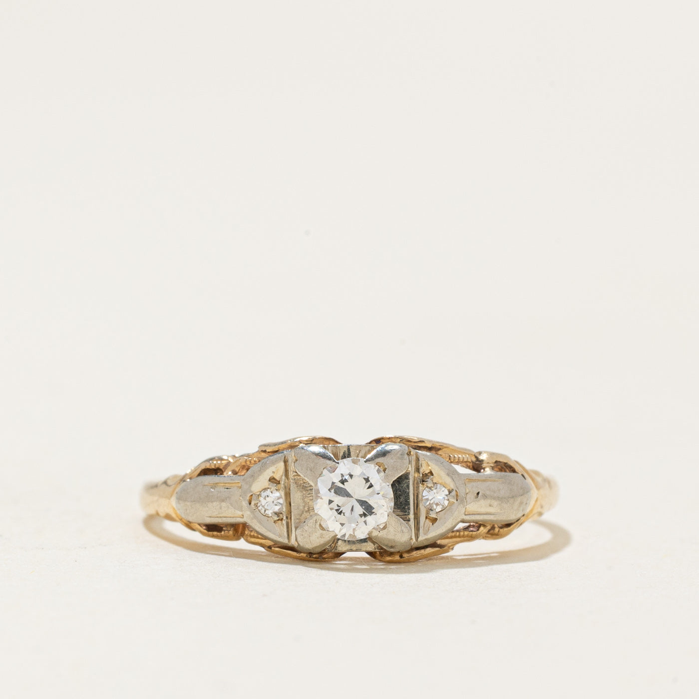 Diamond Accented Textured Ring | 0.15ctw | SZ 6.25 |