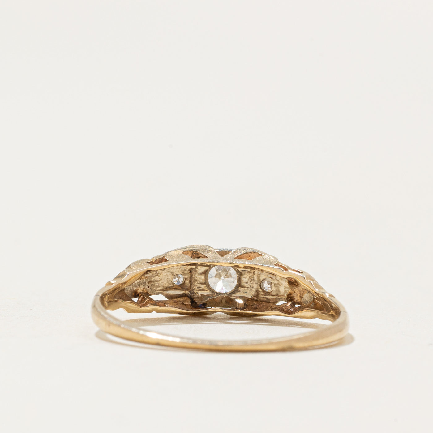 Diamond Accented Textured Ring | 0.15ctw | SZ 6.25 |