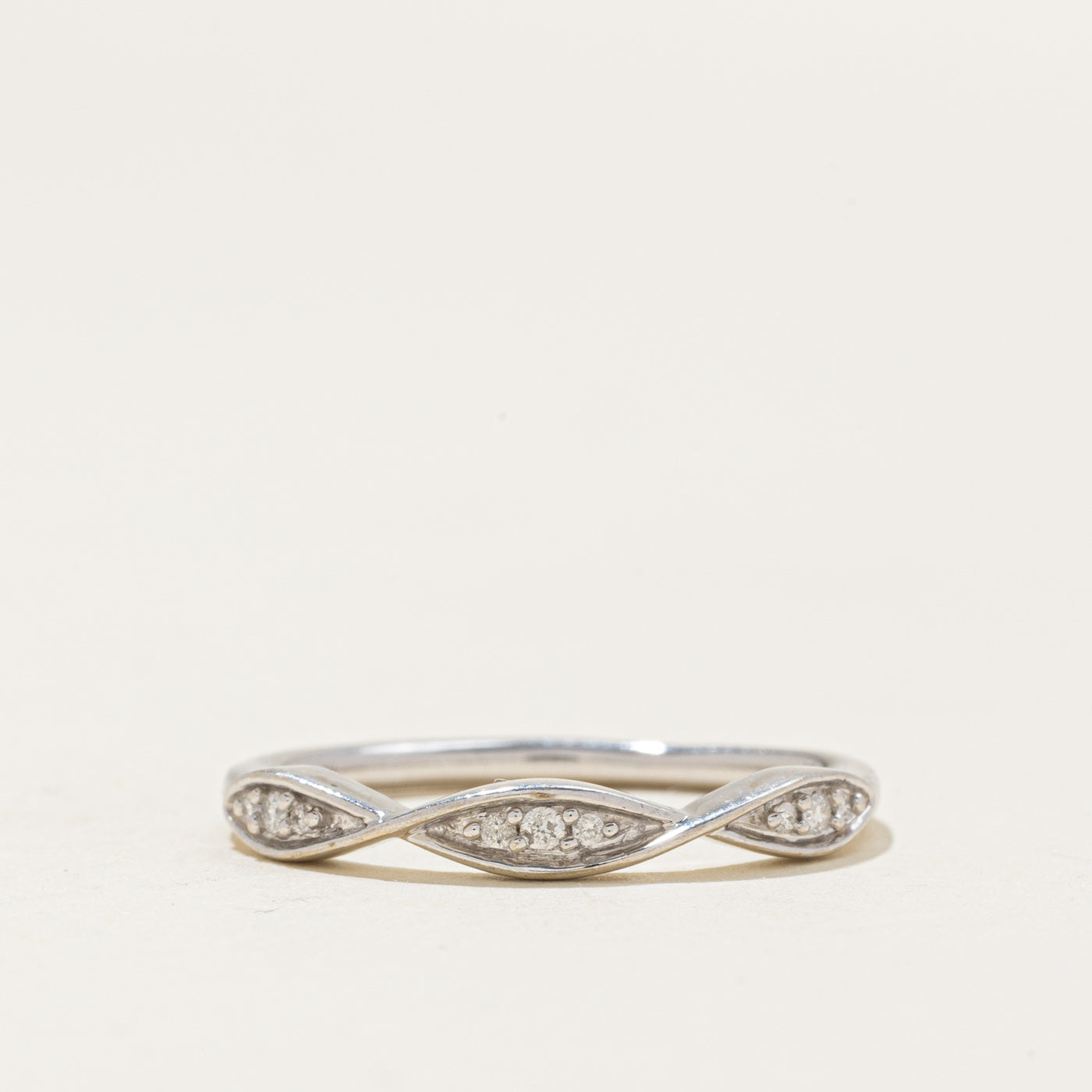 Pave Set Diamond Multi Cross Over Band | 0.06ctw | SZ 6.5 |