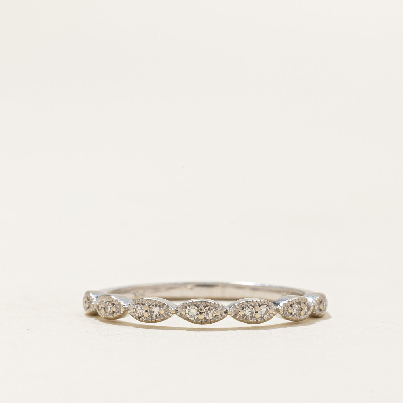 Pavé Set Marquise Shaped Diamond Band | 0.07ctw | SZ 6.5 |