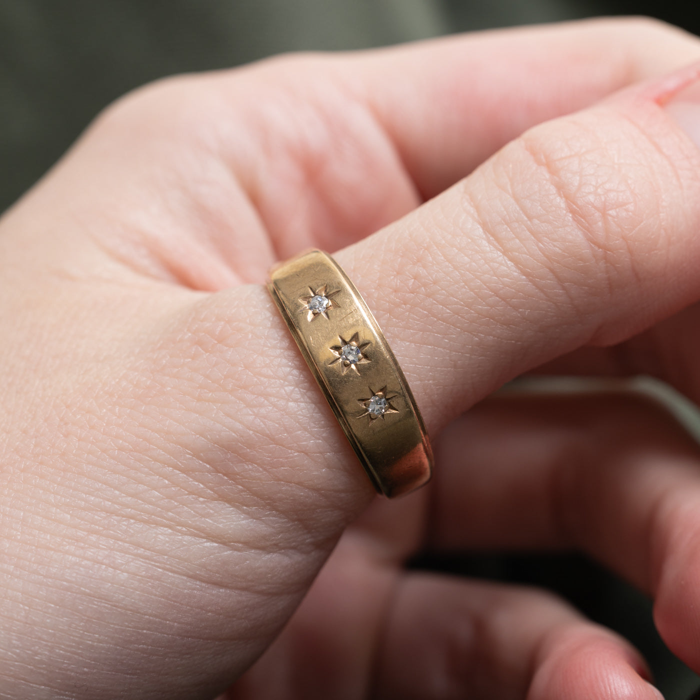 Three Stone Star Set Diamond Band | 0.05ctw | SZ 10.5