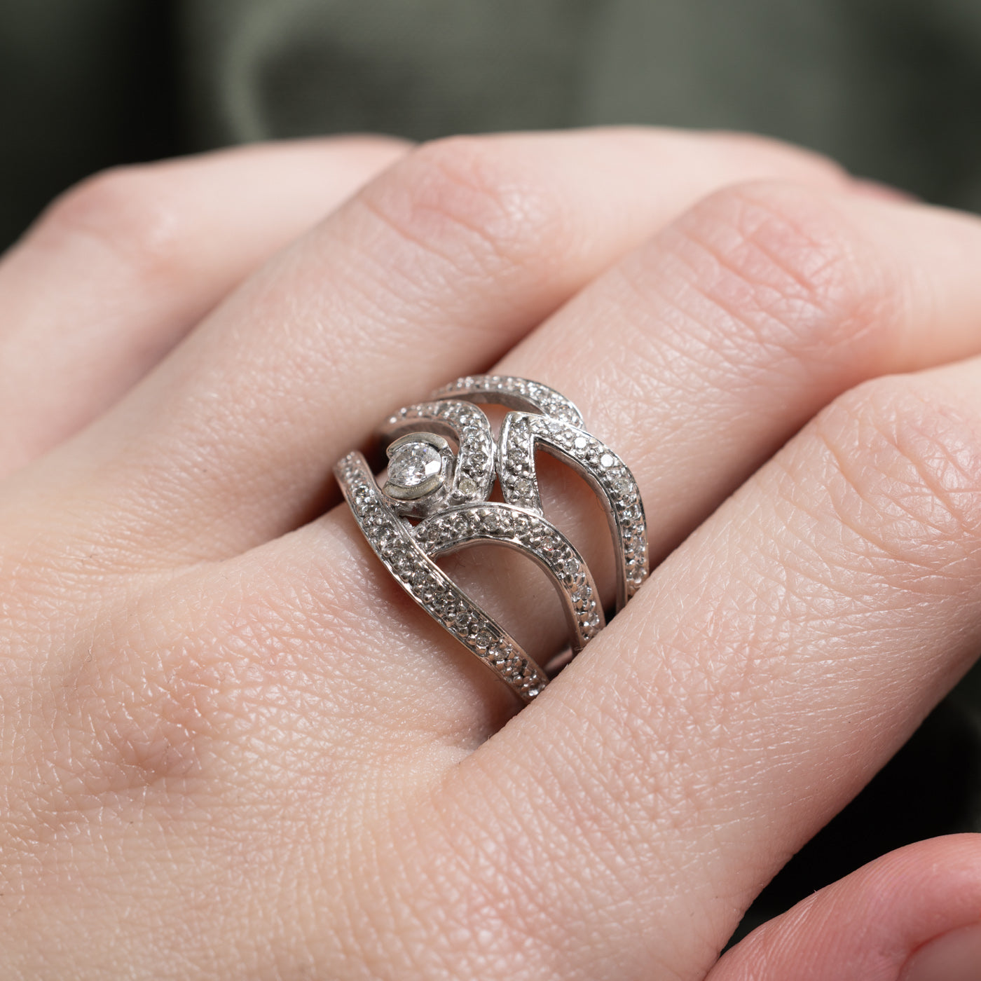 Bague ajourée en diamants | 0,25 ct | Taille 8