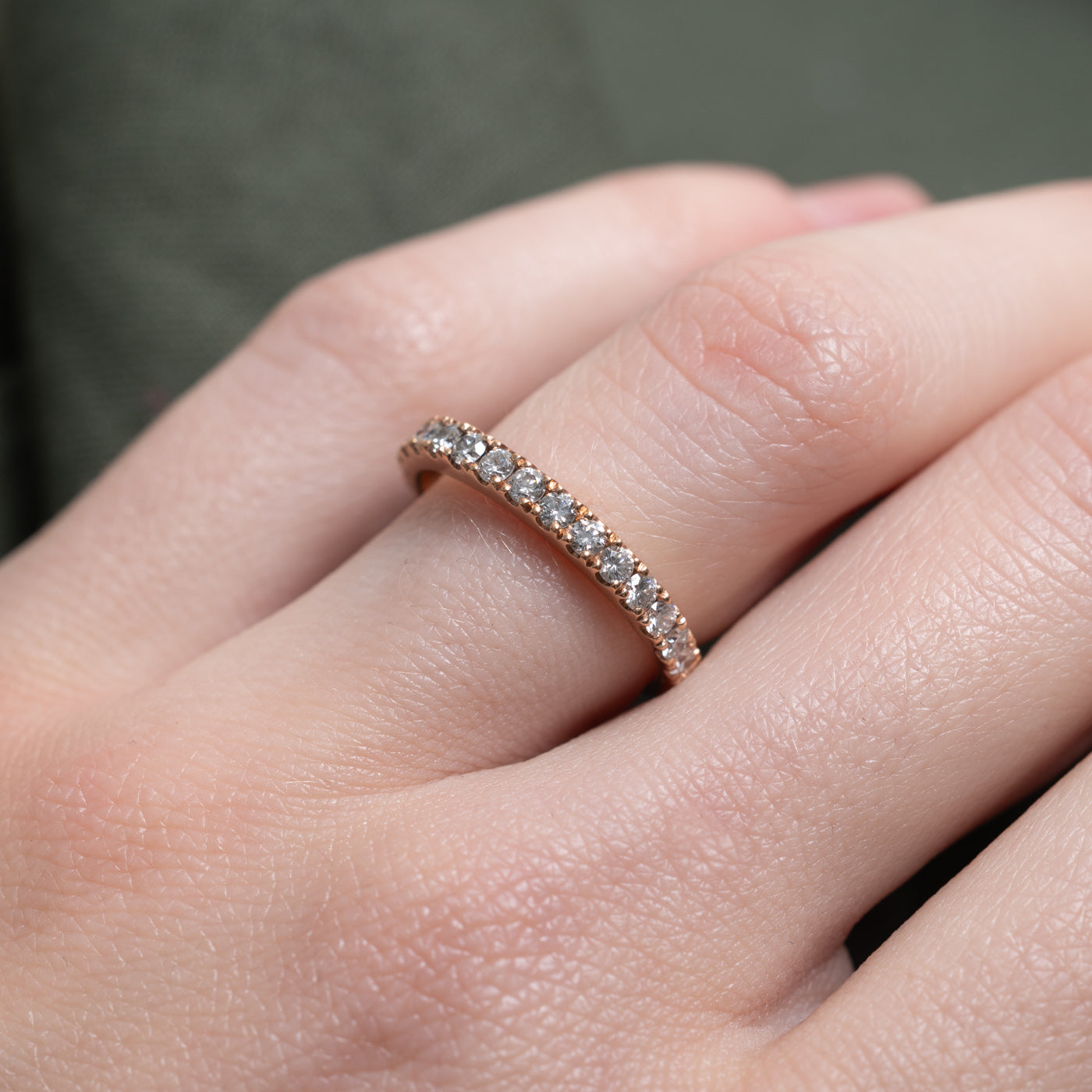 Rose Gold Semi Eternity Diamond Band | 0.48ctw | SZ 5.5