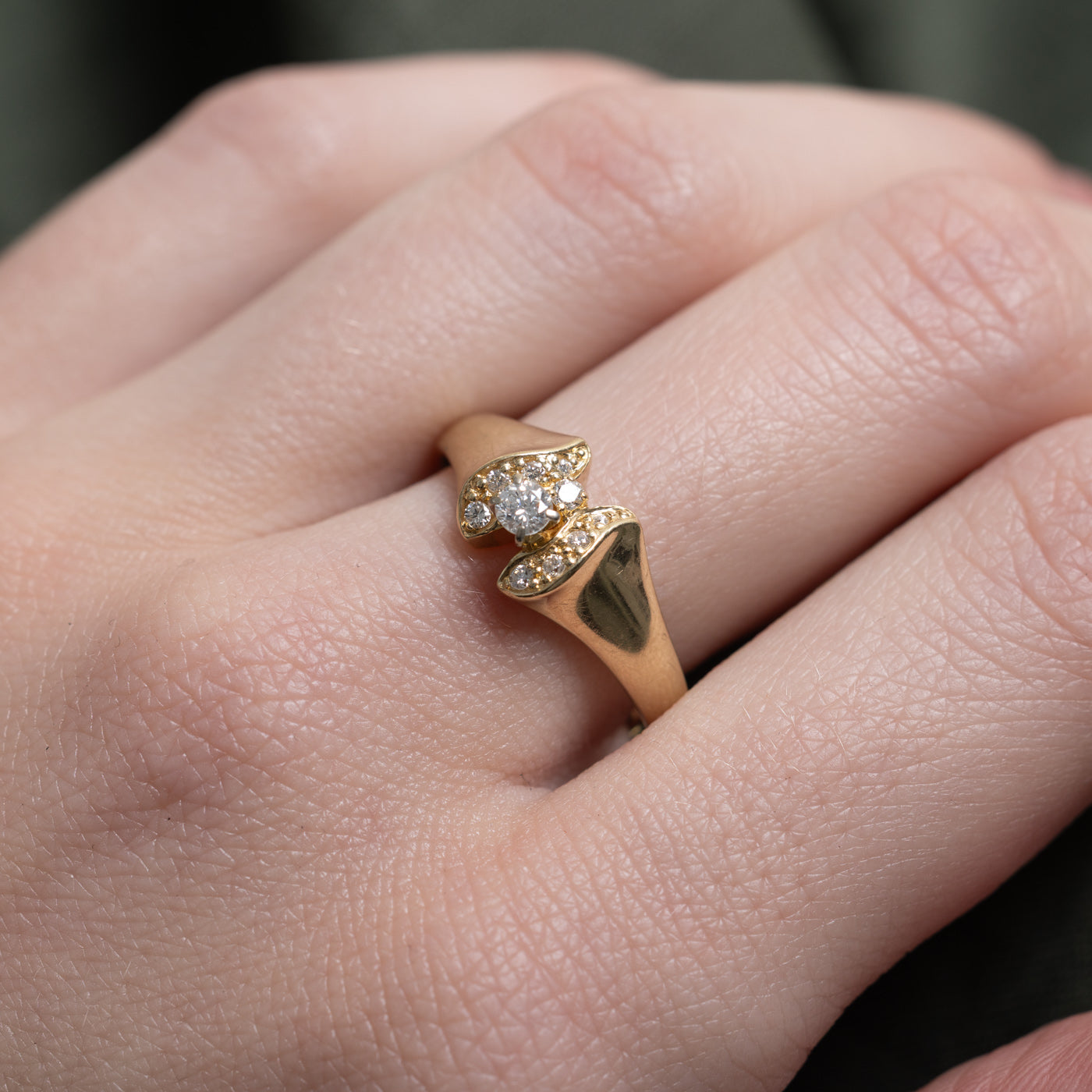 Diamond Accented Wave Ring | 0.18ctw | SZ 9.5