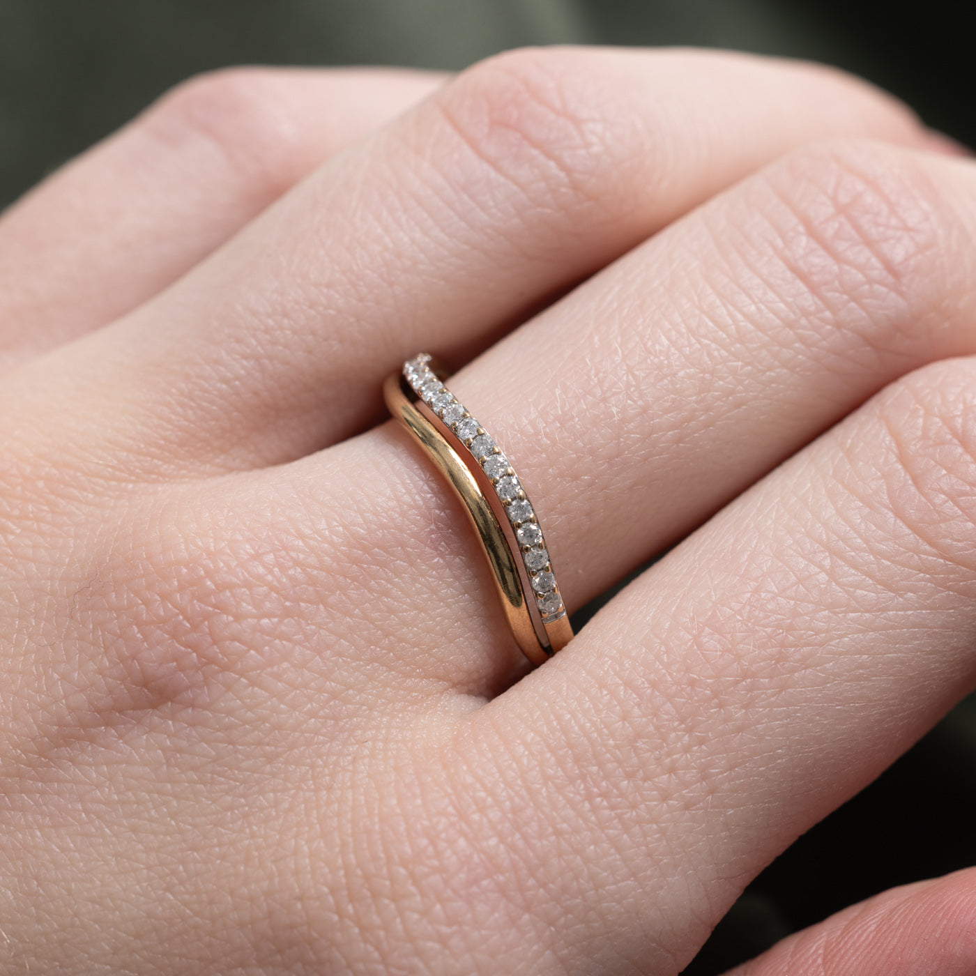 Semi Eternity Diamond Wave Band | 0.17ctw | SZ 7.75