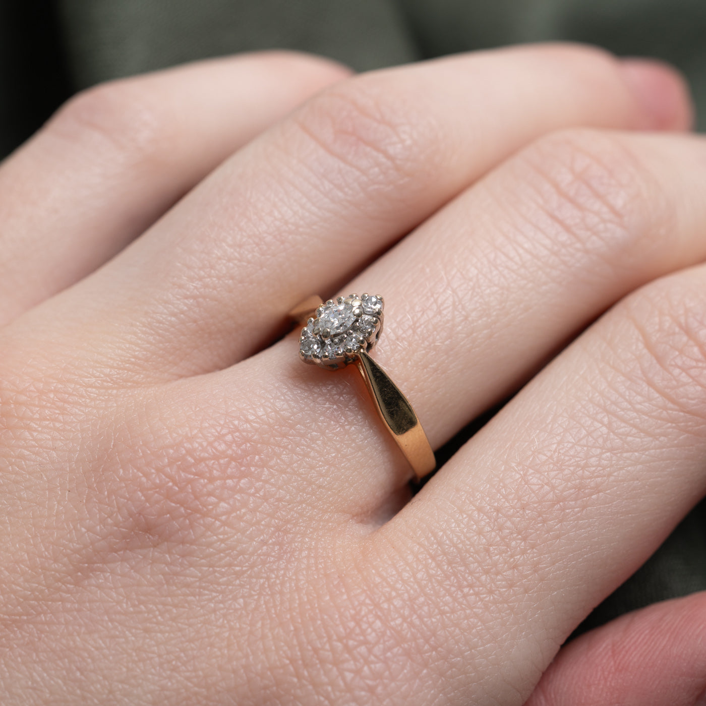 Marquise Cut Diamond Halo Ring | 0.21ctw | SZ 7.0