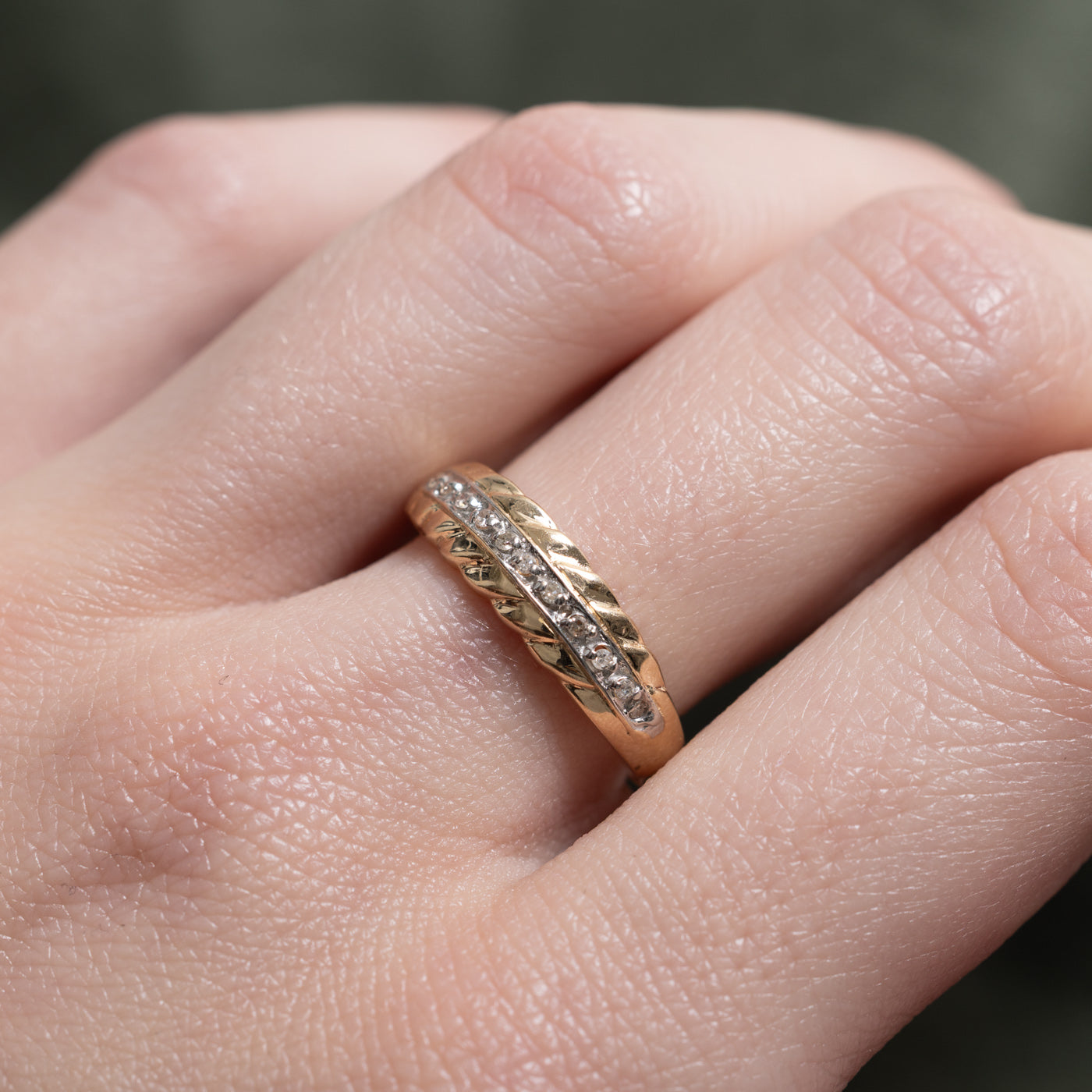 Semi Eternity Diamond Croissant Band | 0.055ctw | SZ 7.0