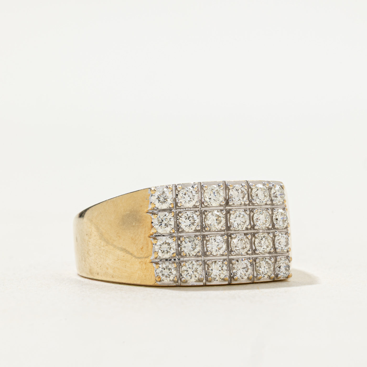 Diamond Grid Signet Ring | 0.72ctw | SZ 11.75